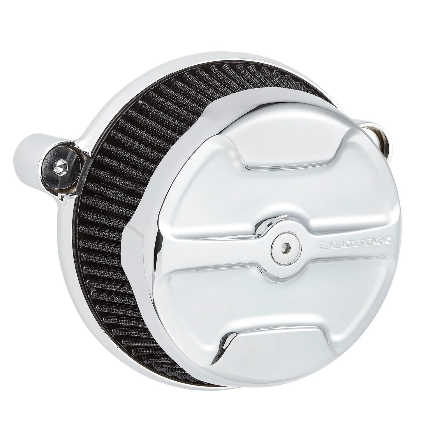 Arlen Ness 18-759 Big Sucker Stage I Air Filter Kit - Chrome Knuckle - Red Filter for Harley Davidson Motorcycles | High Performance Air Intake System for Improved Engine Power & Sound | Perfect for Cruisers & Custom Bikes