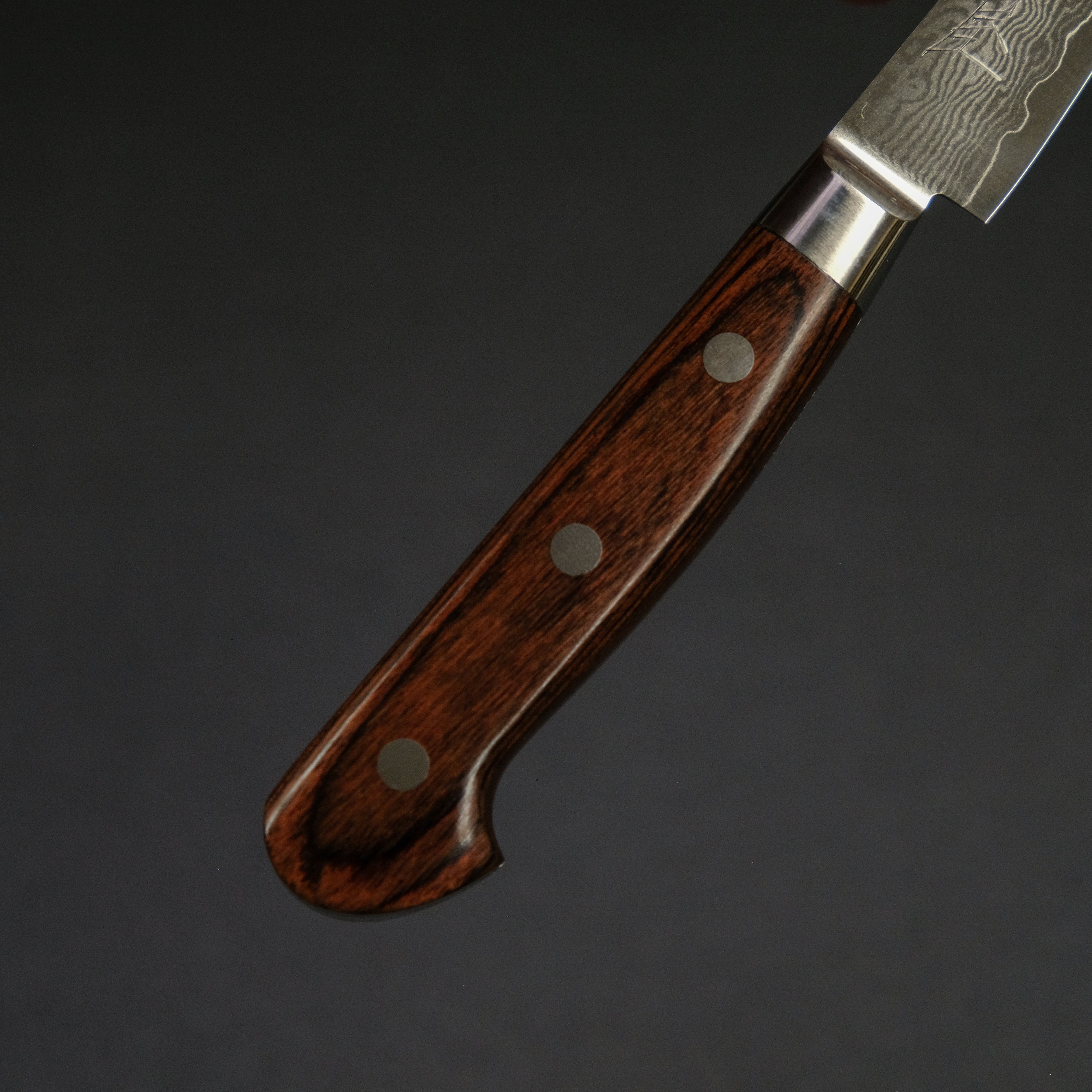 Hitohira Imojiya ST Damascus Paring Knife 80mm - Premium Imitation Mahogany Handle - Perfect for Kitchen, Cooking, Slicing Fruits & Vegetables