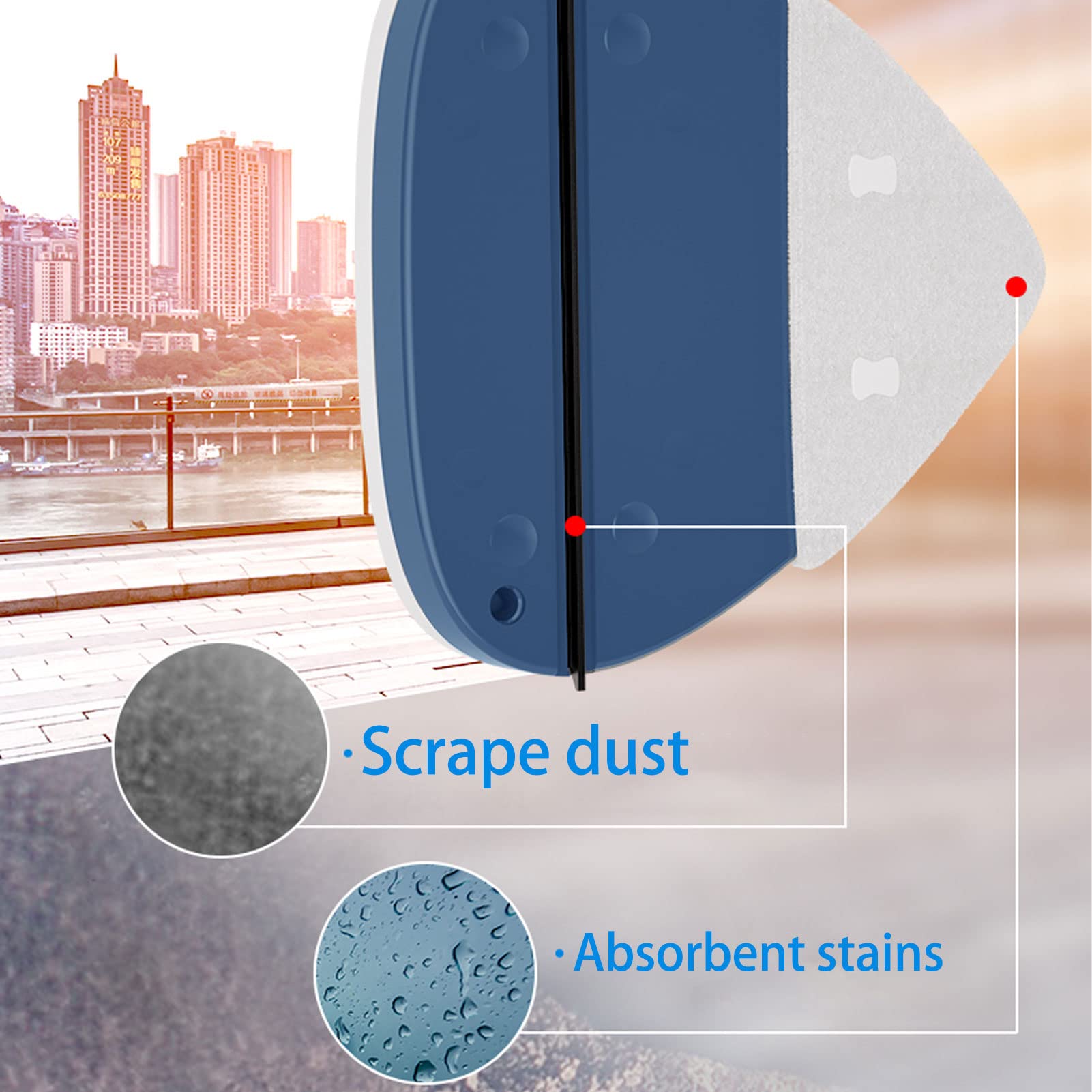Triangle Magnetic Window Cleaner - Double-Side Glass Wiper for High-Rise & Car Windows (10-30mm Thickness) | Perfect for Skyscraper Cleaning & Auto Glass Maintenance