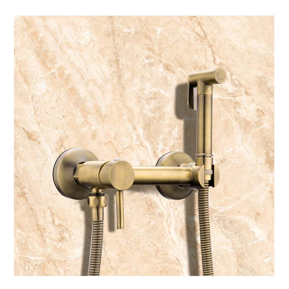 Brass Handheld Toilet Sprayer with Hot & Cold Water - Baby Cloth Diaper Sprayer for Bathroom, Reduces Toilet Paper Use, Easy Installation - Perfect for Baby Care, Cloth Diaper Cleaning & Hygienic Bathroom Use