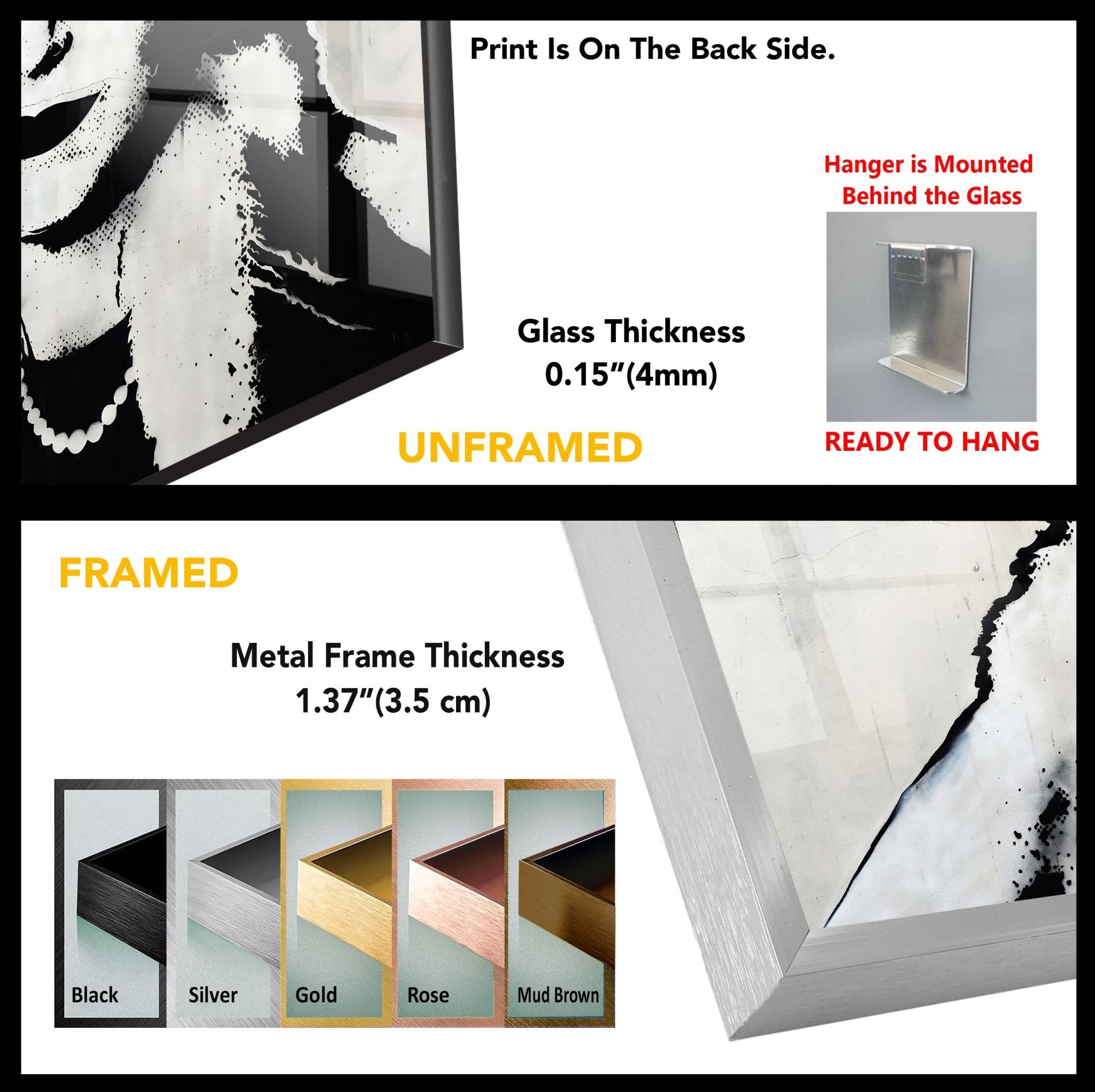 Banksy Queen Elizabeth Glass Wall Art - Modern Home Decor for Living Room, Office & Gifts | Unique Street Art-Inspired Glass Print