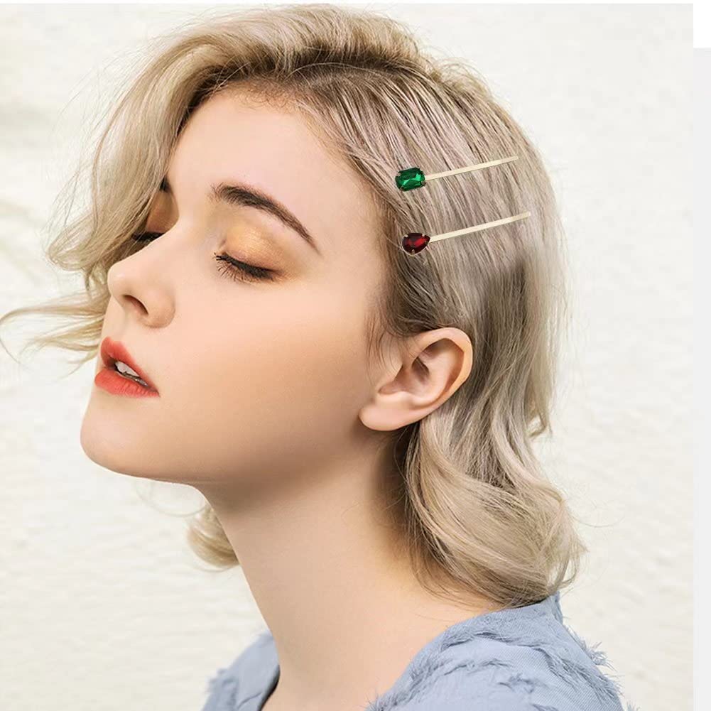 15 PCS Vintage Crystal Hair Clips - Retro Hairpins & Bobby Pins for Women & Girls (5 Styles) - Wedding, Party & Everyday Hair Accessories