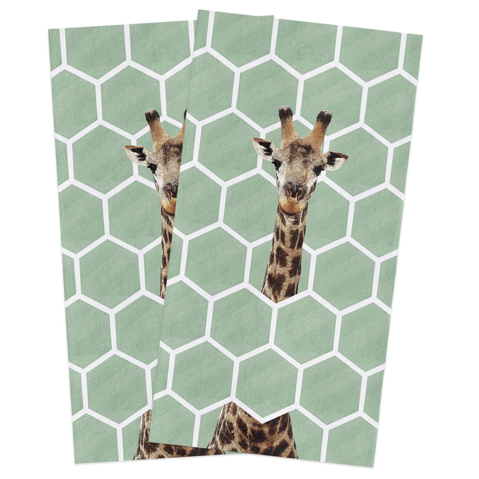 Premium Honeycomb Geometric Pattern Dish Towels Set of 2 - 18