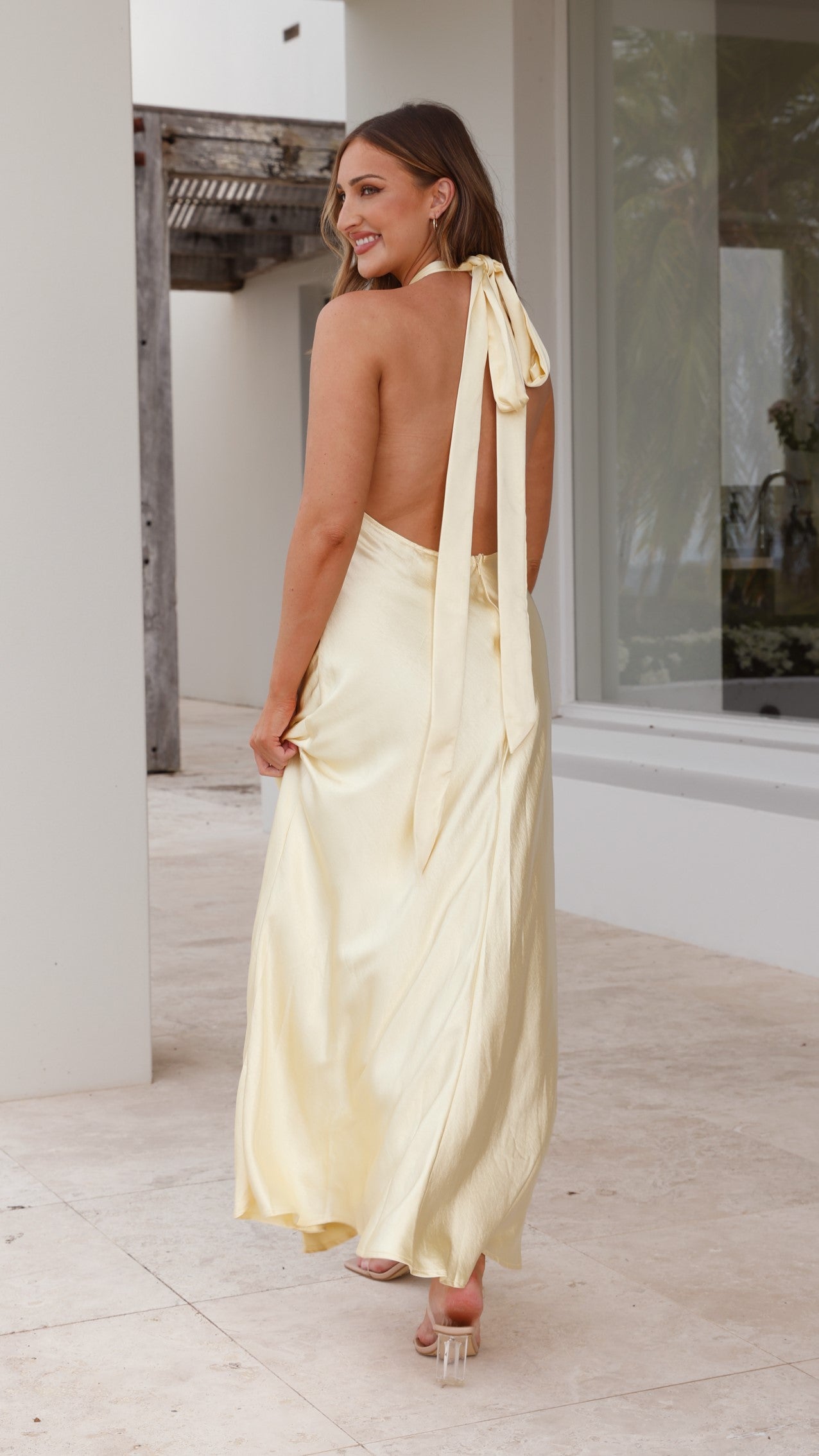 Amalia Maxi Dress for Women - Flowy Long Summer Dress in Yellow - Perfect for Beach, Vacation & Casual Outings