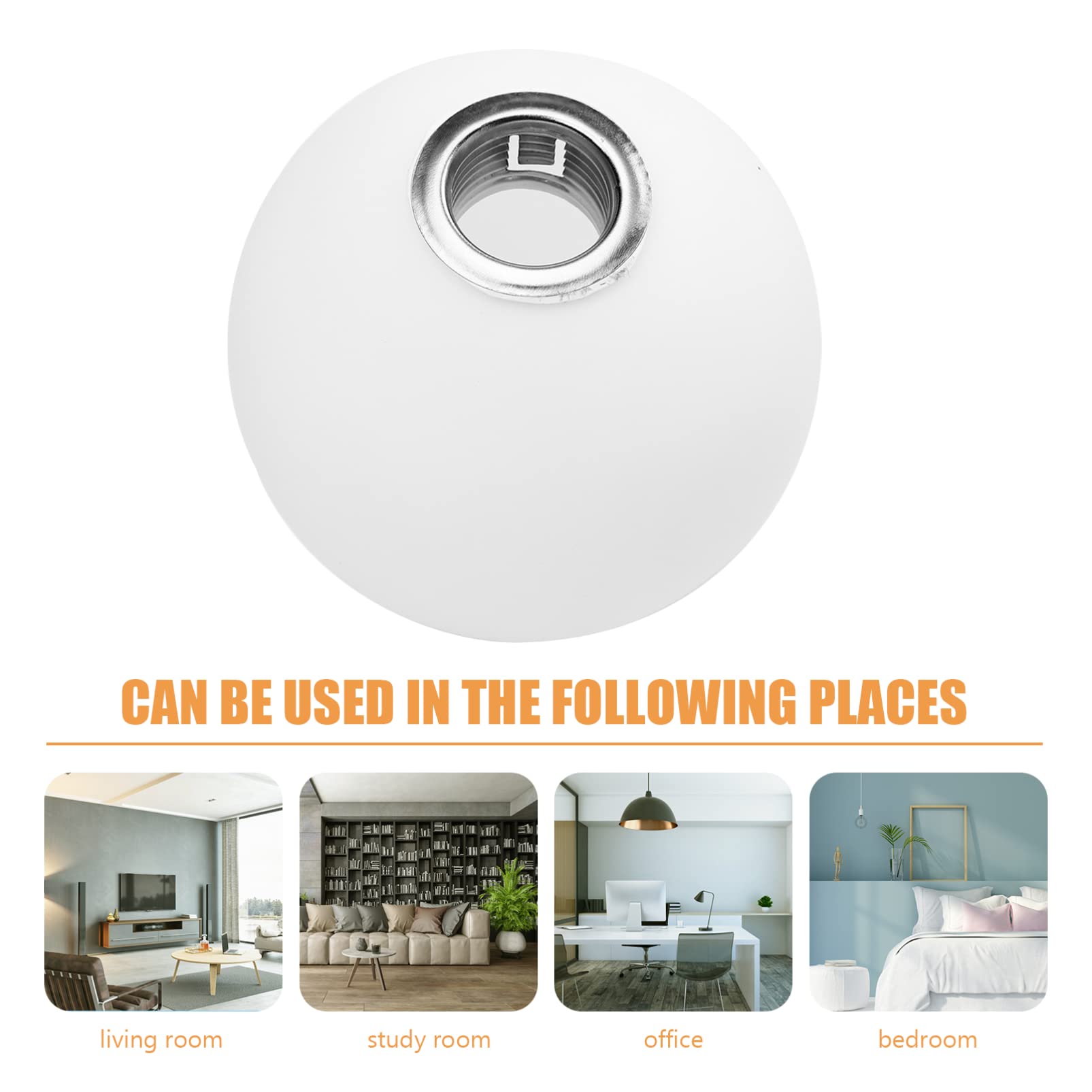 TEHAUX White Frosted Glass Ball Lamp Shade - Replacement Globe Cover for Hanging Lights - Perfect for Living Room, Bedroom & Dining Room Decoration