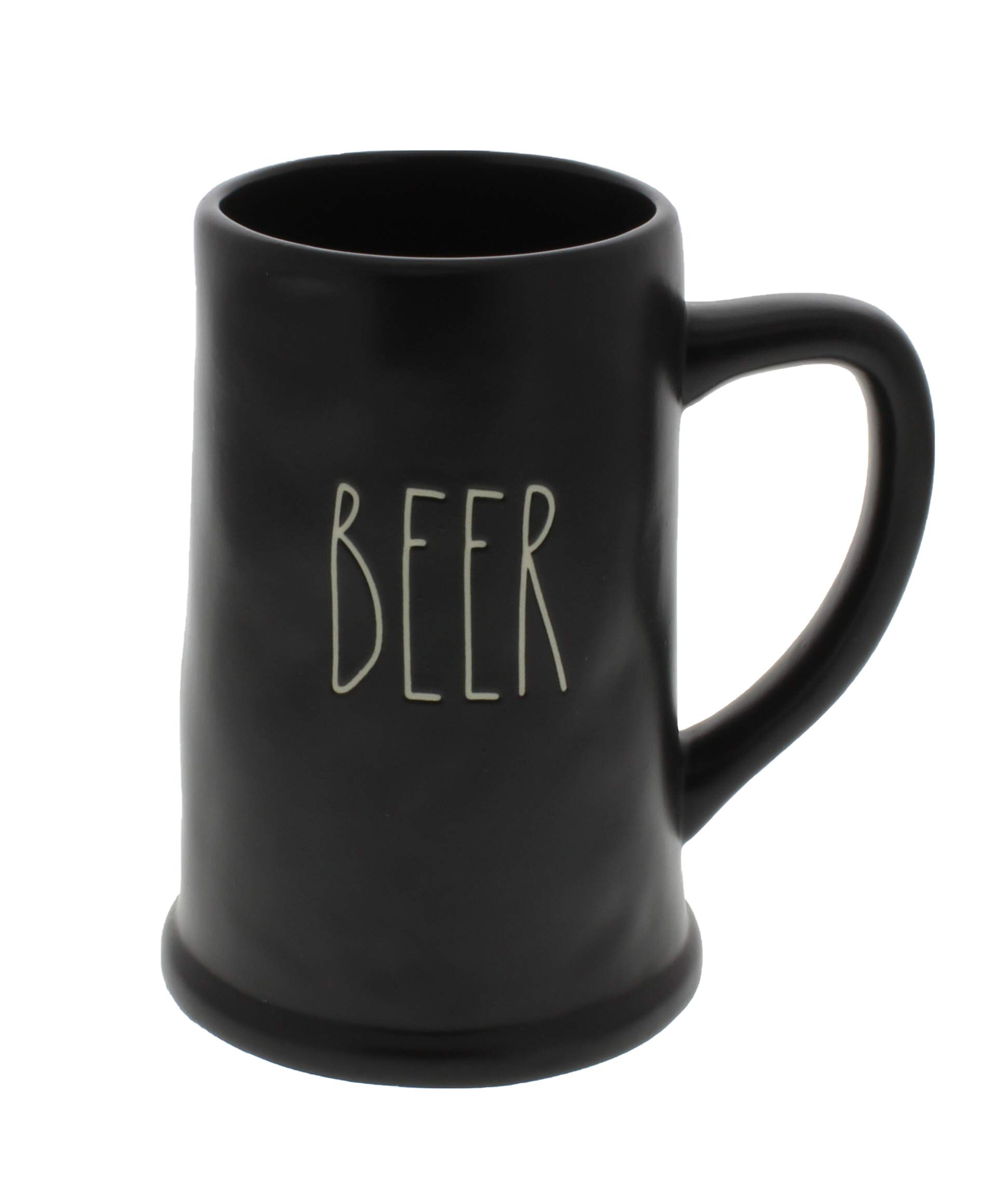 Rae Dunn by Magenta BEER Black Ceramic Large Beer Stein Mug - Perfect for Oktoberfest, Home Bar Decor & Gift for Beer Lovers
