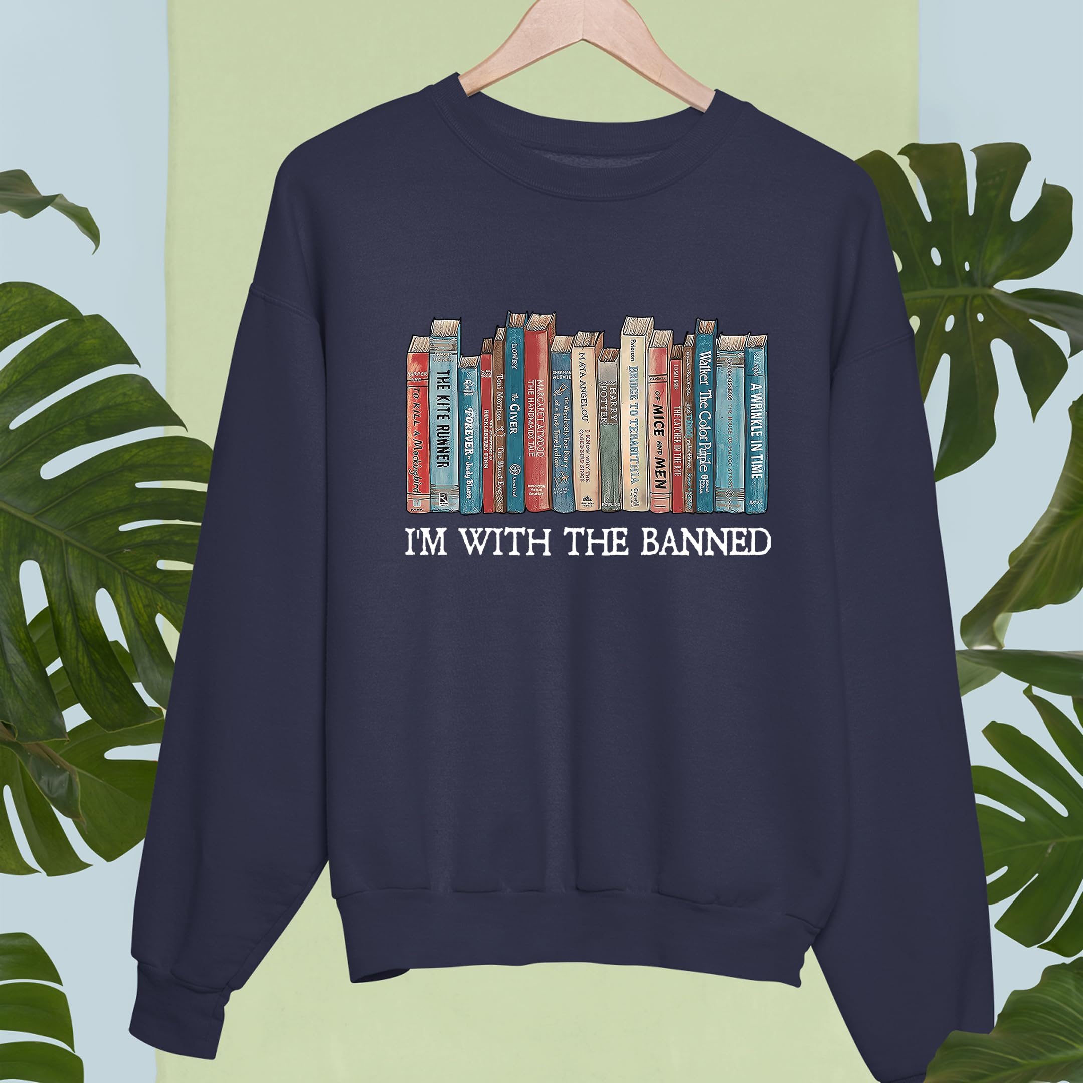 Banned Books Sweatshirt - Unisex Soft Graphic Reading Top for Librarians & Book Lovers