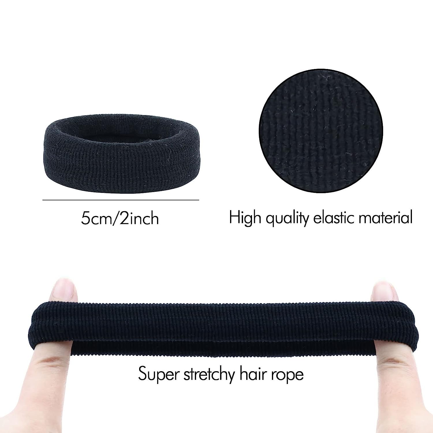 **Seamless Cotton Elastic Hair Ties - No Damage Stretchable Hair Bands for Women & Girls (20-Pack, 2 Colors) - Soft Ponytail Holders for Thick Hair, Workout, Yoga & Everyday Use**