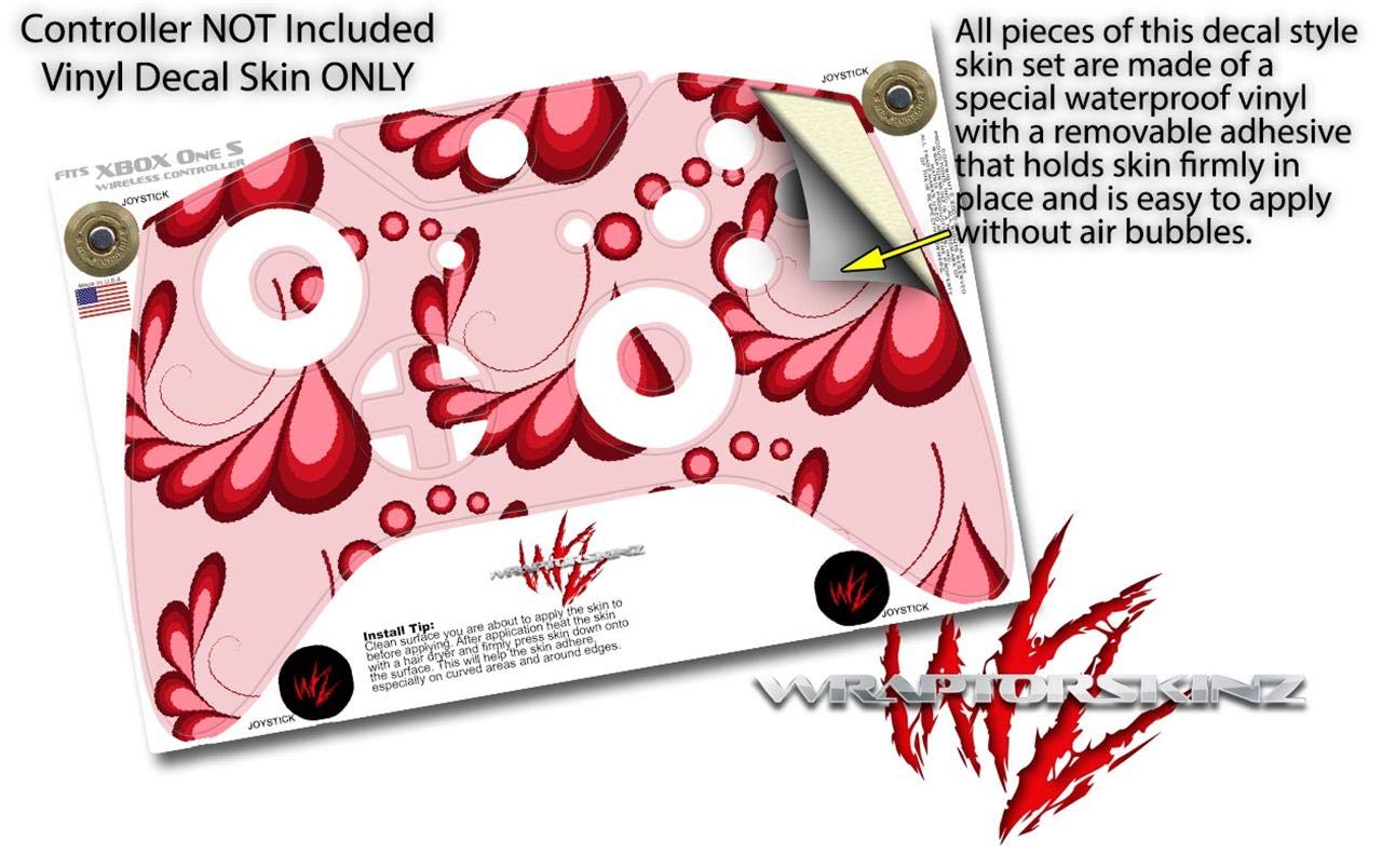 XBOX One S/X Controller Vinyl Skin Wrap - Petals Red for Gaming & Protection
