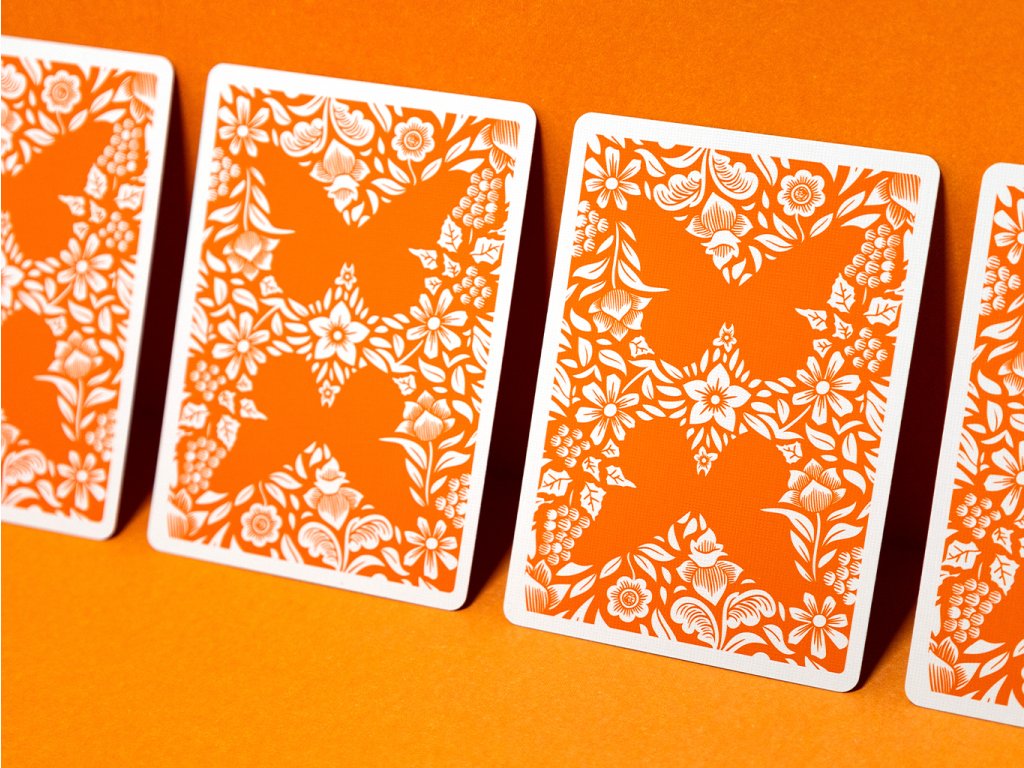 Orange Butterfly Playing Cards - Premium Quality Deck for Card Games, Magic Tricks & Collectors | Perfect for Poker, Blackjack & Cardistry Enthusiasts