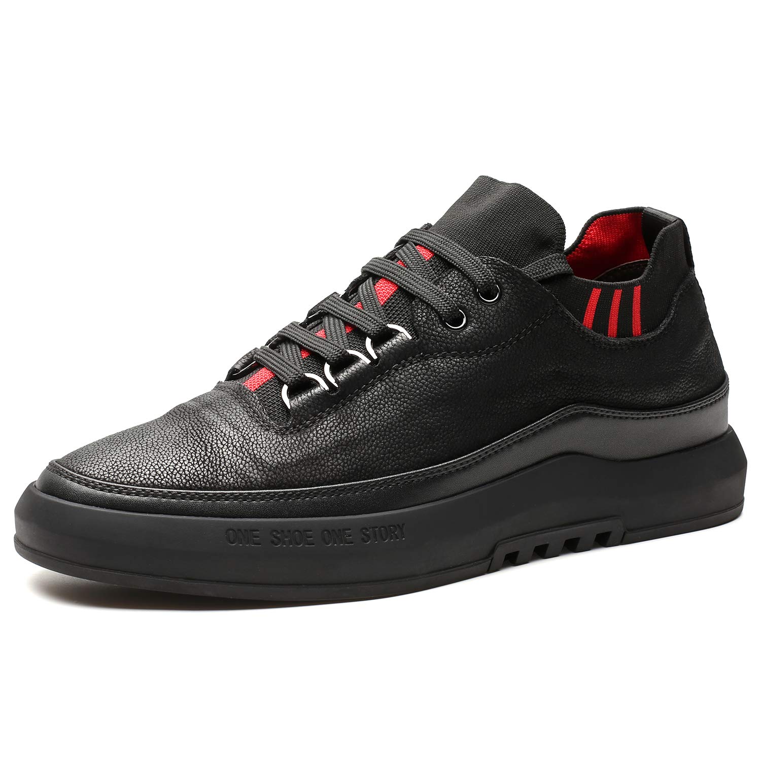 CHAMARIPA Men's Invisible Height Increasing Elevator Shoes - Comfortable Sneakers with Hidden Heel for Extra 3 Inches - Perfect for Work, Dating & Formal Occasions