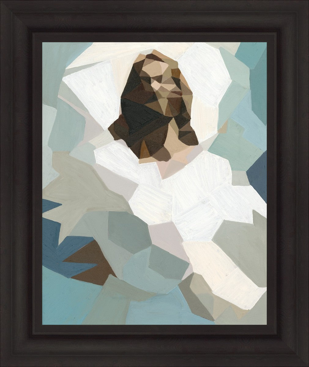 Christ In Blue By Brittany Lemmon - Religious Wall Art for Home & Church Decor - Perfect for Living Room, Bedroom & Prayer Spaces