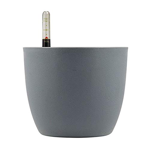 JMGNHFHP Self Watering Planters - 6x5 Inch Gray PP Vase with Water Level Indicator for Indoor Plants | Perfect for Home, Office & Garden Decor