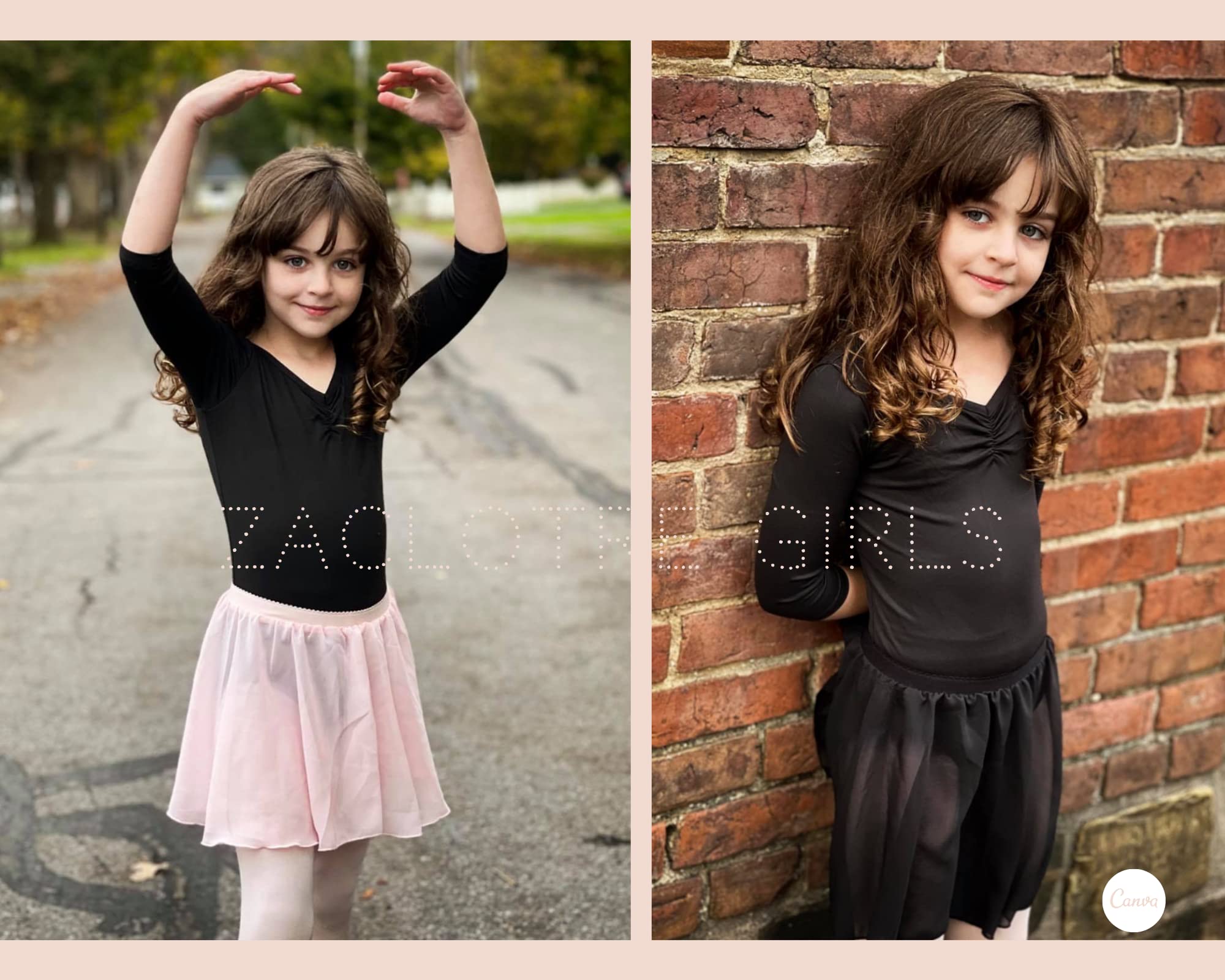 Zaclotre 3 Pack Girls Ballet Skirts - Toddler & Kids Chiffon Wrap Dance Skirt - Soft Ballet Tutu for Class, Recital, Performance, Play - Birthday Party, Photo Shoot, Costume Dress Up