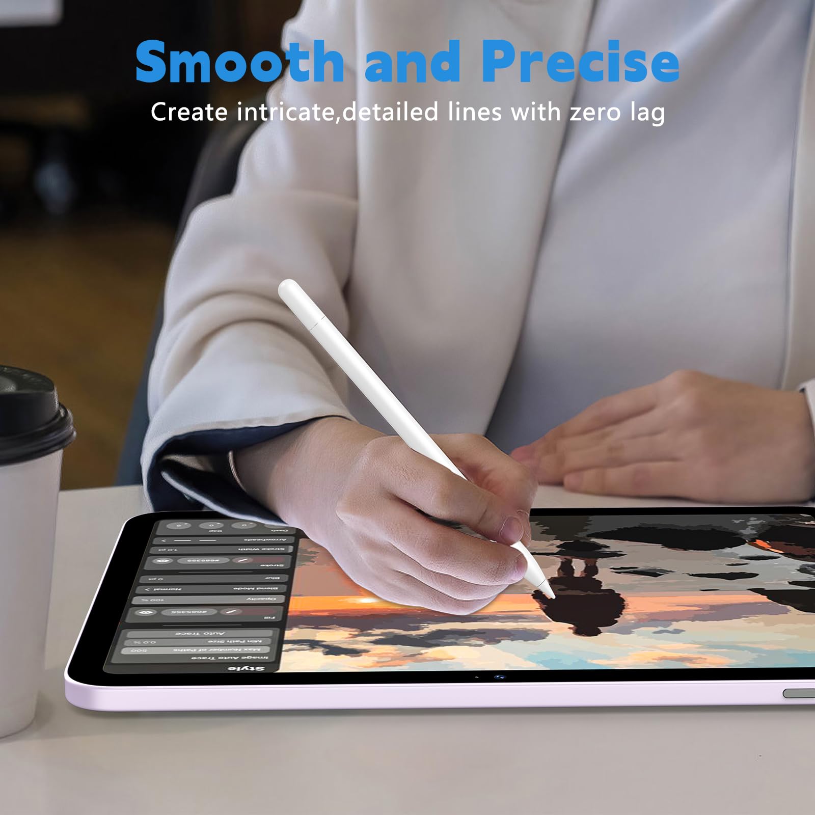 TQQ 2nd Gen iPad Pencil - Magnetic Wireless Charging Stylus Pen for iPad Pro 11/12.9, iPad Air 5th-3rd, iPad Mini 6th/5th & iPad 10th-6th | Perfect for Drawing, Note-Taking & Digital Art