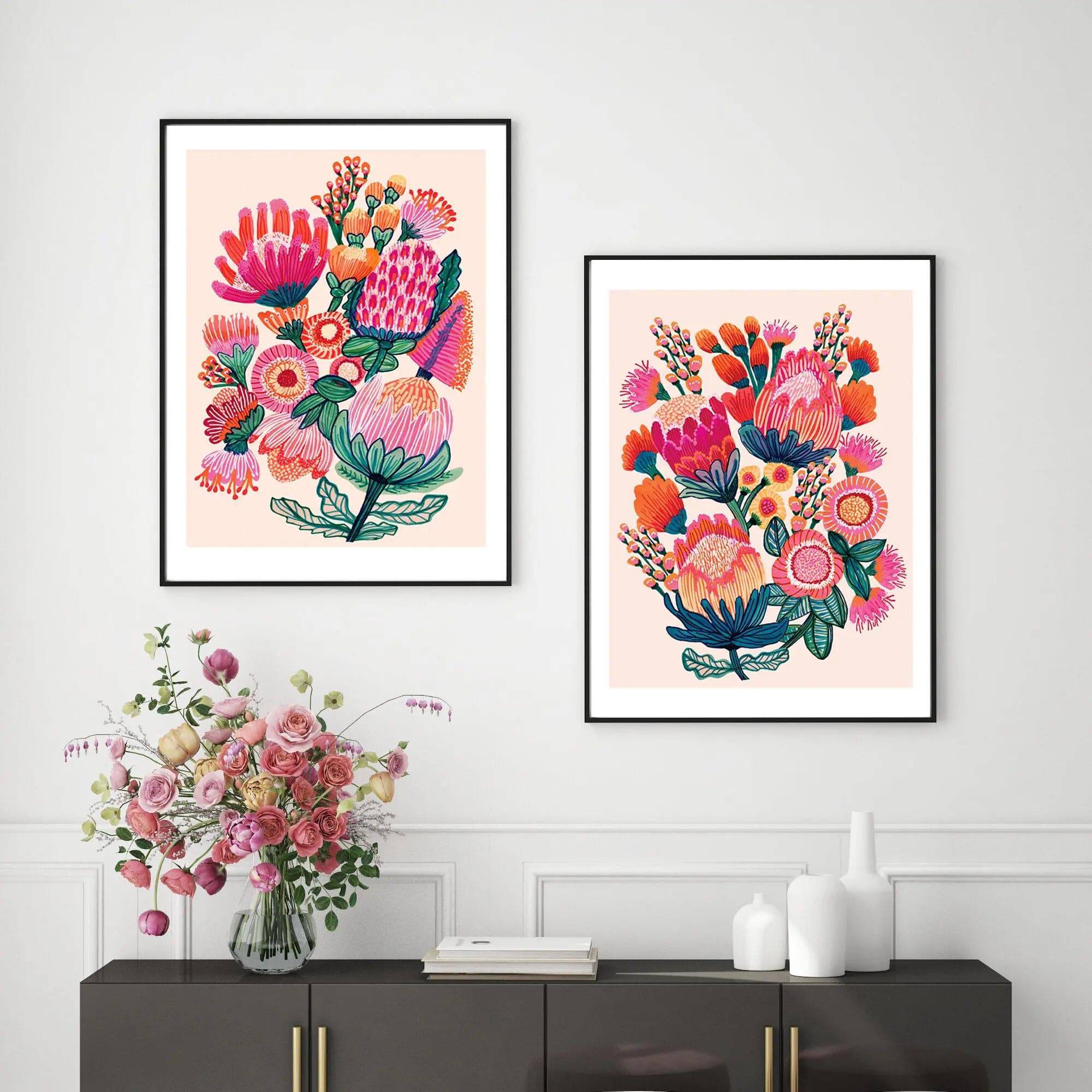 Australian Flowers Wall Art Prints - Stunning Floral Canvas Decor for Living Room, Bedroom & Office - Perfect for Home Decor & Gifts