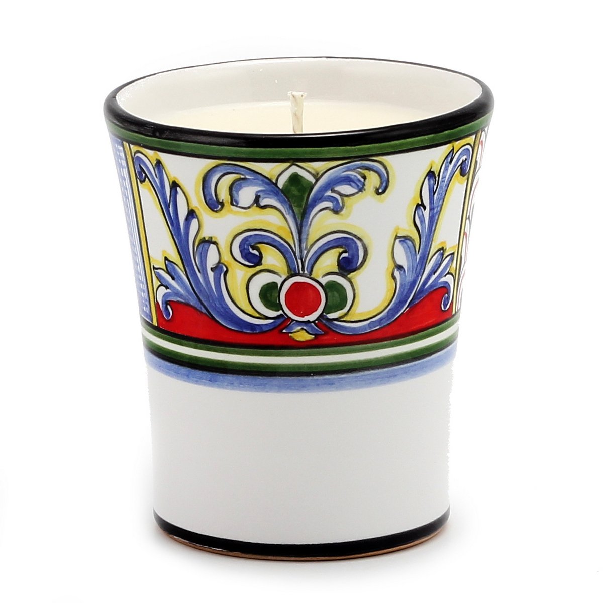 DERUTA CANDLES: Contemporary Yasmine Design Natale Christmas Blue Spruce Scented Candle - Perfect for Holiday Decor, Gift Giving & Cozy Winter Evenings