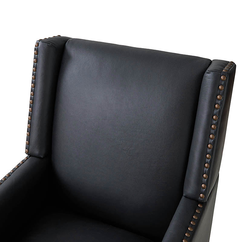 Genuine Leather Mid Century Modern Accent Chair - Rosa Design for Living Room, Office & Lounge - Stylish & Comfortable Seating