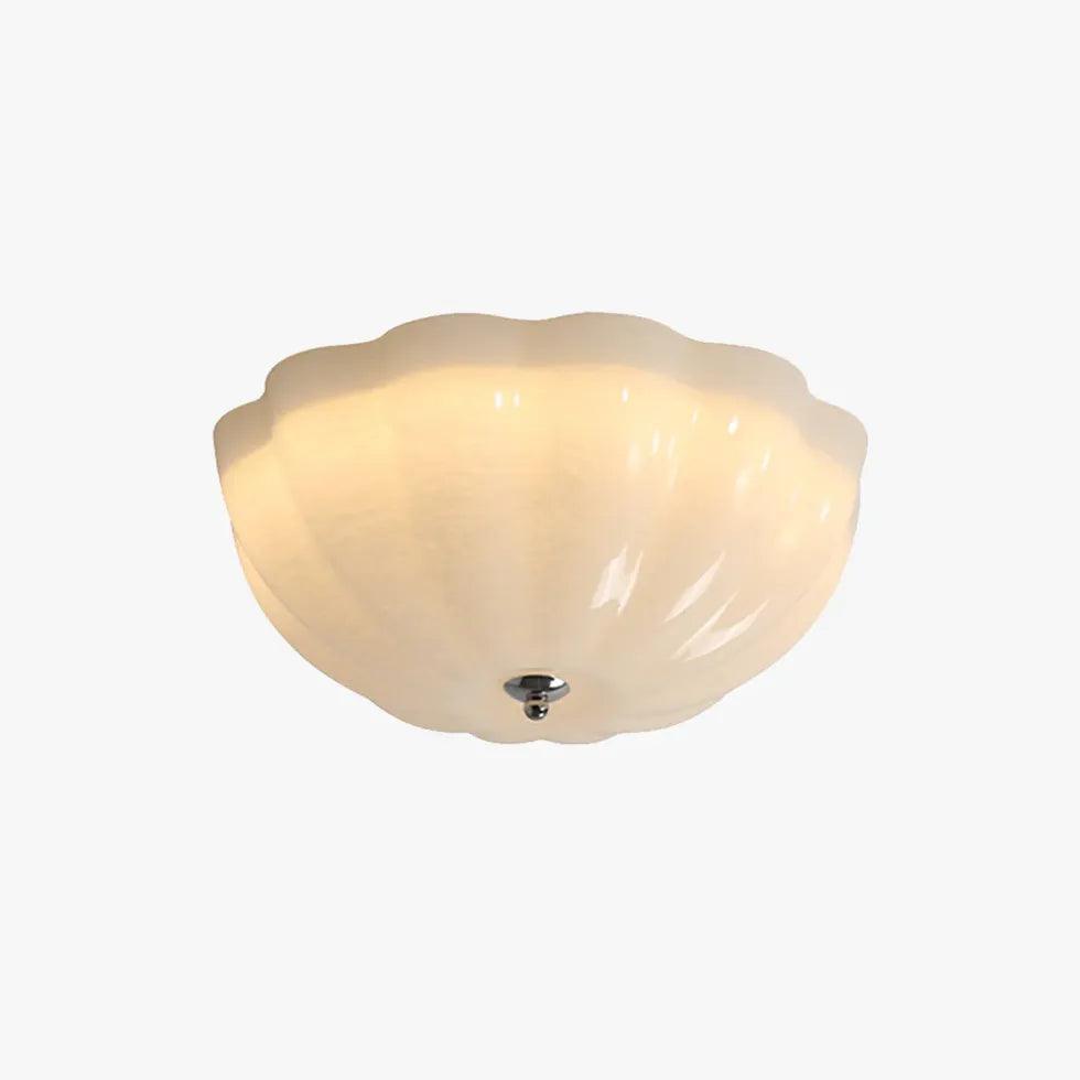 Modern Shell Shaped Glass Ceiling Light - Elegant Coastal Home Decor for Living Room, Bedroom & Dining Area