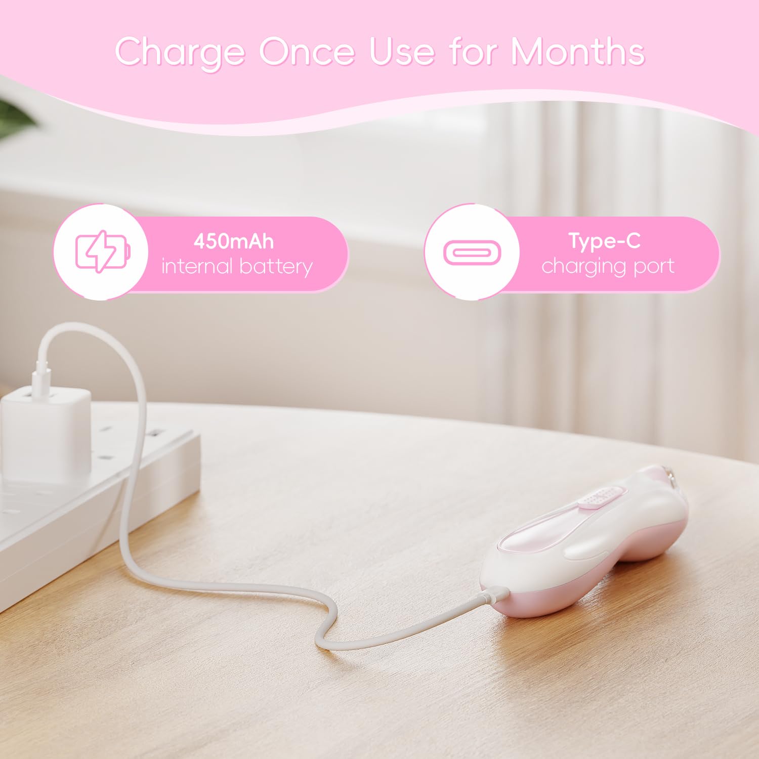 Rechargeable Electric Baby Nail File & Trimmer Kit - 15-in-1 Gentle Nail Care Set with LED Light & 15 Grinding Pads for Infants & Toddlers (Pink) | Safe & Painless Baby Nail Care for Newborns, Sleep Time & Daily Grooming