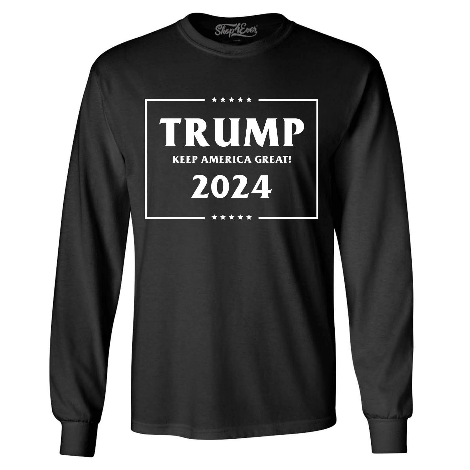 Trump Keep America Great 2024 Long Sleeve T-Shirt - Patriotic Political Campaign Shirt for Men & Women - Perfect for Rallies, Voting & Conservative Events