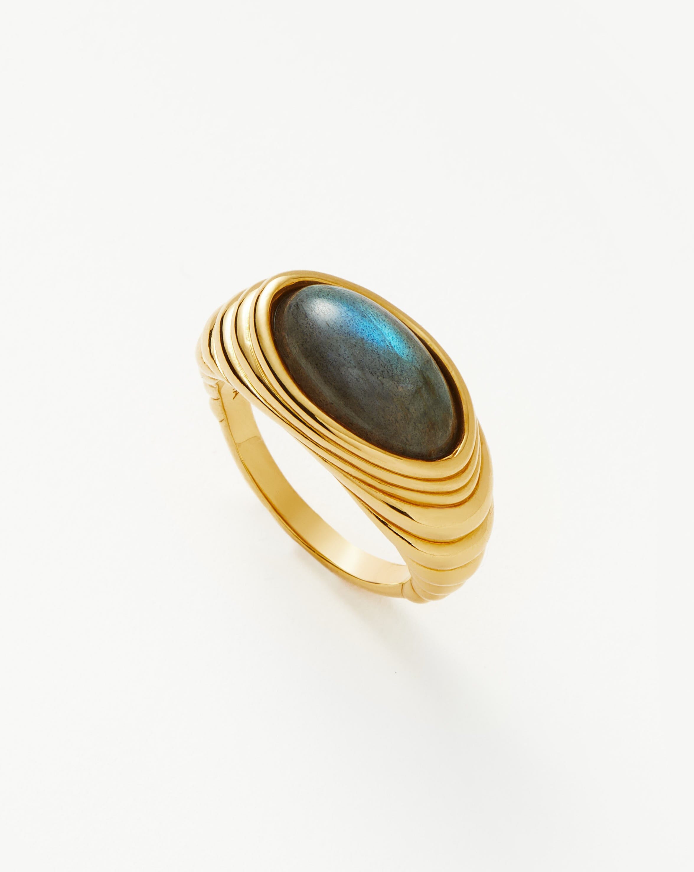 Wavy Ridge Gemstone Ring for Women - Elegant Handmade Silver Jewelry with Natural Stones - Perfect for Weddings, Parties & Everyday Wear