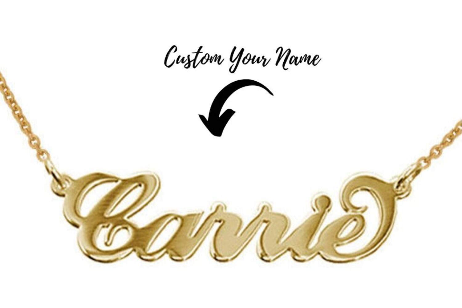Personalized Carrie Name Necklace - Custom Engraved Gold/Silver Necklace for Women - Dainty Jewelry Gift for Her, Mom, Wife - Birthday, Christmas, Mother's Day Present - Perfect for Date Night, Anniversary, Wedding Gift