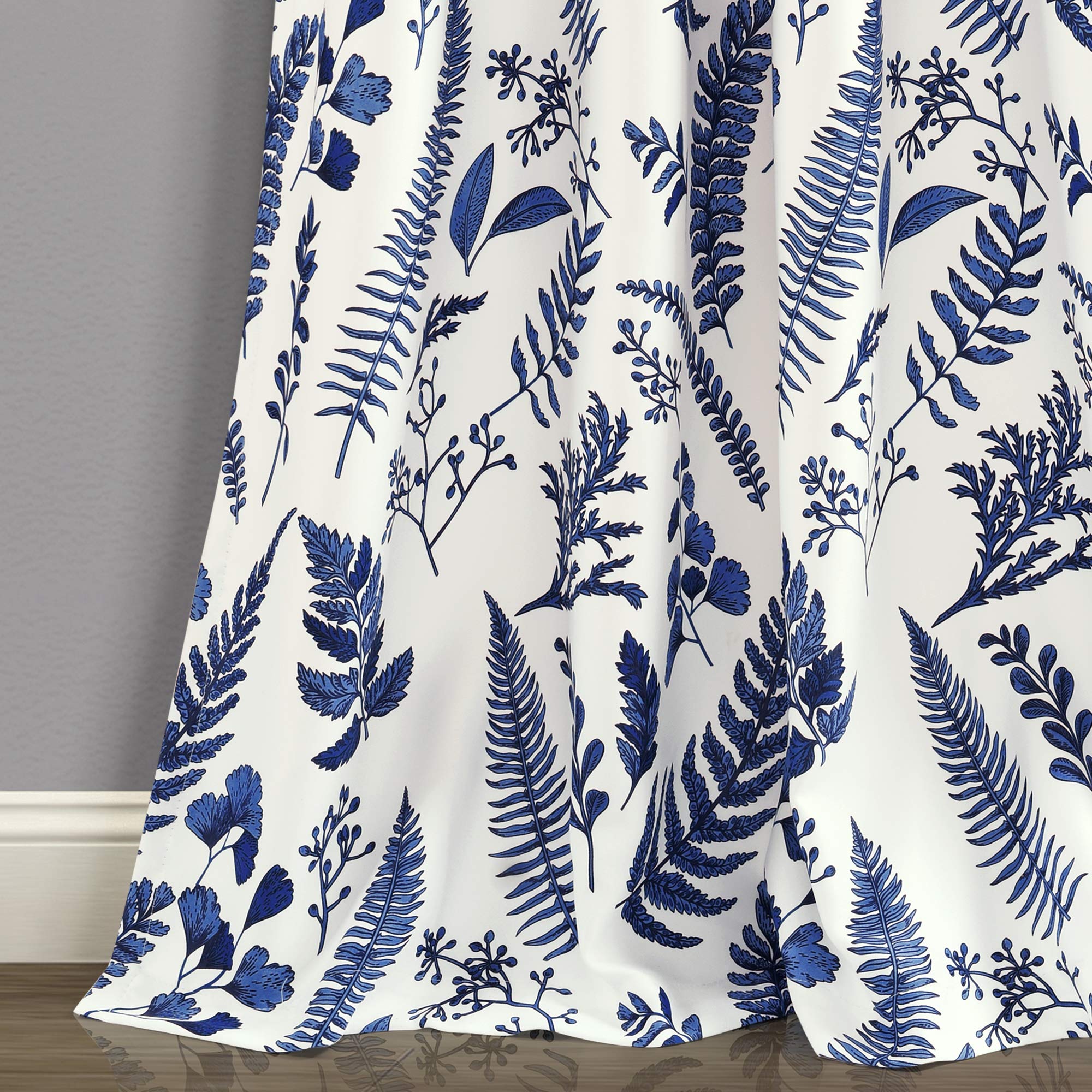 Lush Decor Navy Blue and White Blackout Curtains Set for Bedroom - 95 x 52 Inch Thermal Insulated Window Drapes with Grommets - Perfect for Nursery, Living Room & Home Theater Light Blocking