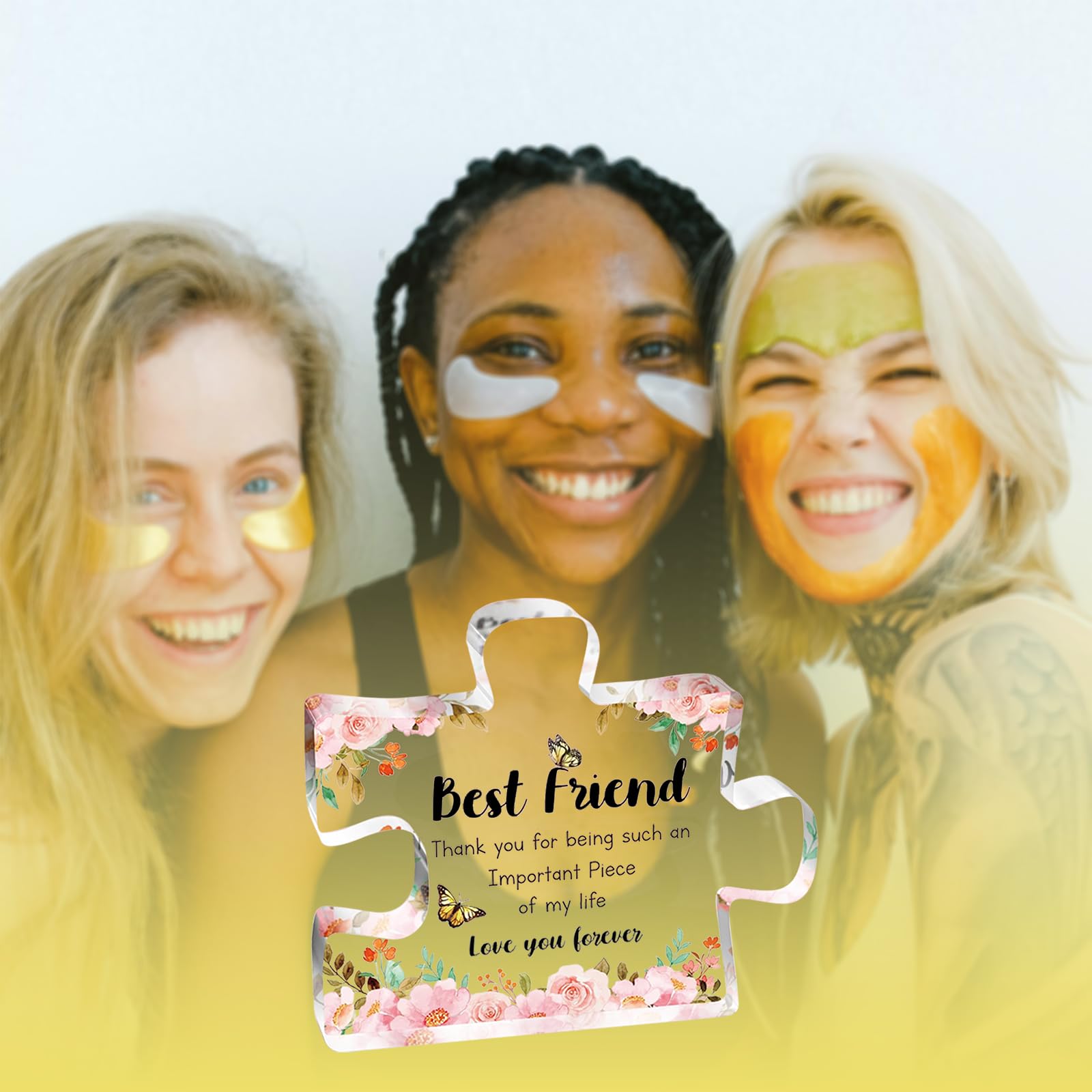 Unique Acrylic Puzzle Piece Friendship Gifts for Women - Thoughtful Bestie, BFF, Classmate Presents for Birthday, Anniversary, Graduation, Going Away - Perfect for Home Decor, Office Desk, or Keepsake Display