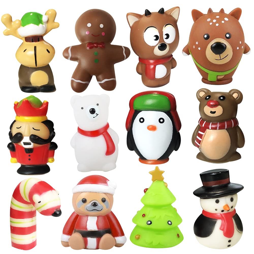 ArtCreativity Christmas Figurines for Kids - 12 Pack Mini Holiday Decorations, Stocking Stuffers, Bath Toys & Party Favors | Perfect for Christmas Decor, Gift Bags & Festive Playtime
