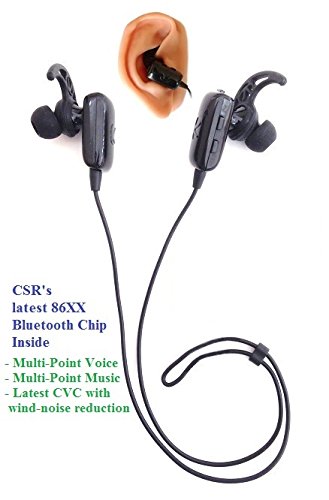 i10 Plus 2 Marathon Bluetooth Transmitter & Stereo Headset Bundle - Dual Audio Streaming for Music & Calls | Wireless Headphones for Gym, Running, Workout & Office Use
