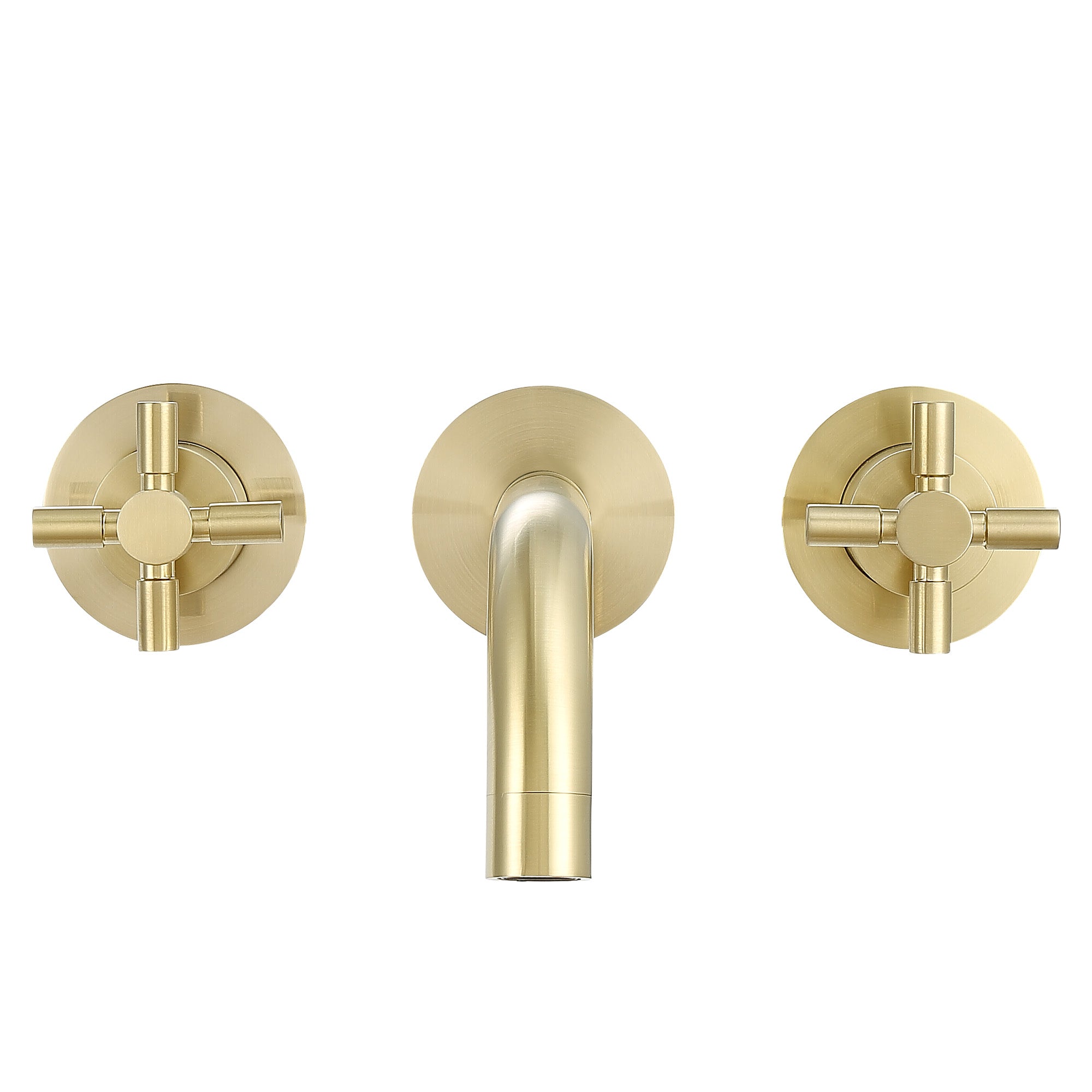 Ancona Prima Two Handle Wall Mounted Bathroom Faucet - Brushed Champagne Gold Finish for Modern Vanities | Perfect for Powder Rooms, Master Baths & Spa-Style Retreats