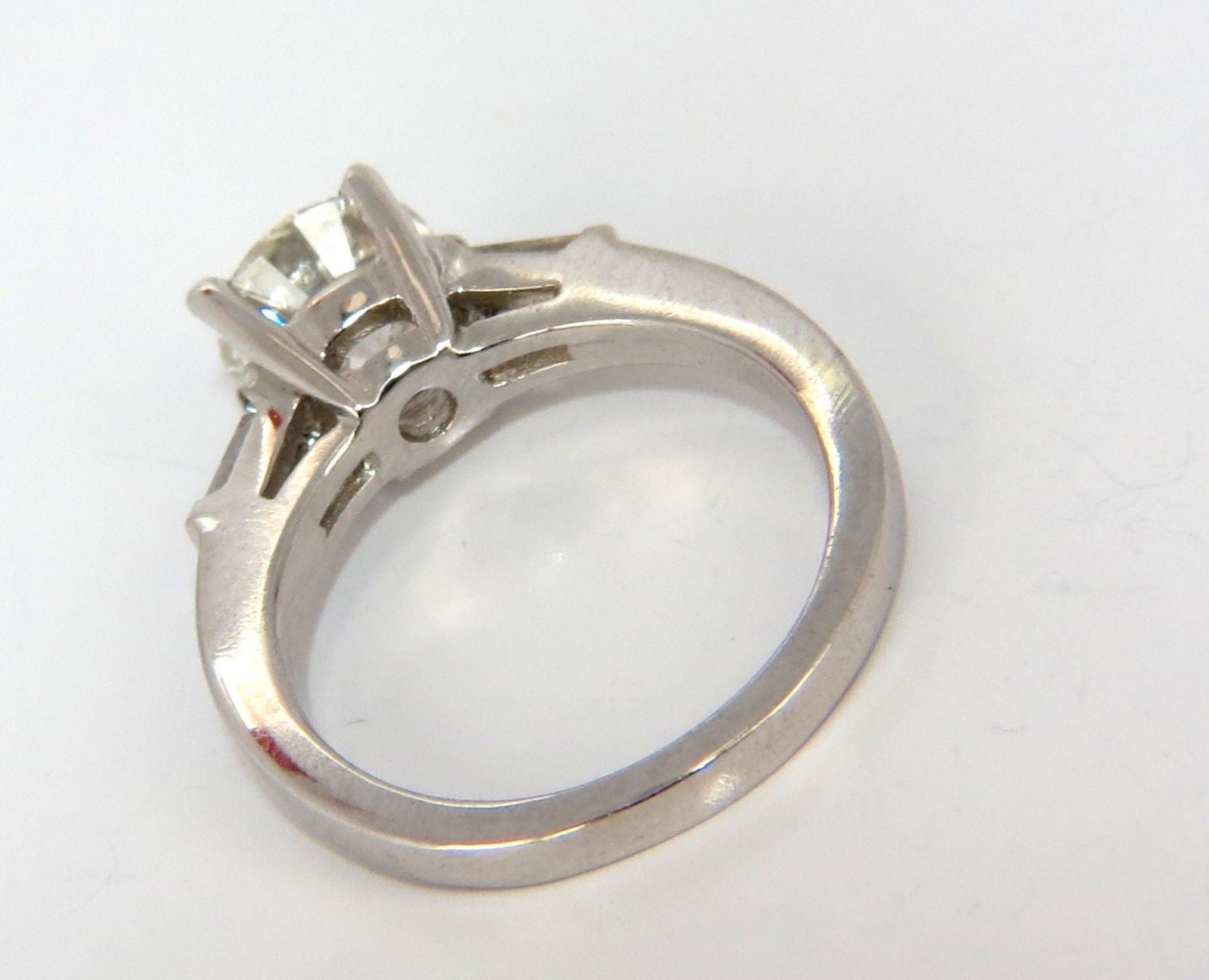1.51ct GIA Certified Round Brilliant Diamond Engagement Ring with 0.30ct Baguette Side Stones in Platinum - Perfect for Proposals, Anniversaries & Special Occasions
