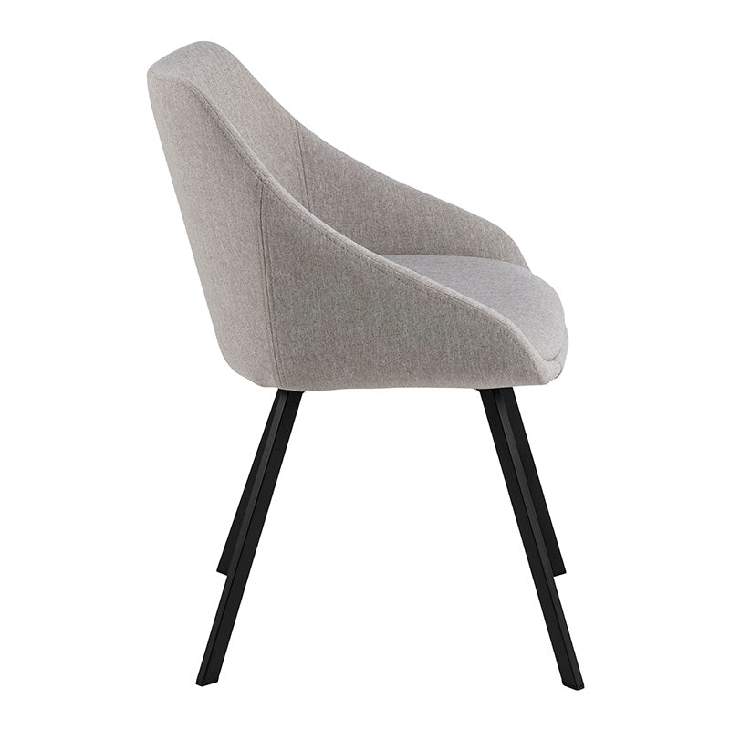 NILES Modern Dining Chair - Beige & Black Upholstered Accent Chair for Kitchen, Dining Room, or Home Office - Comfortable & Stylish Seating Solution