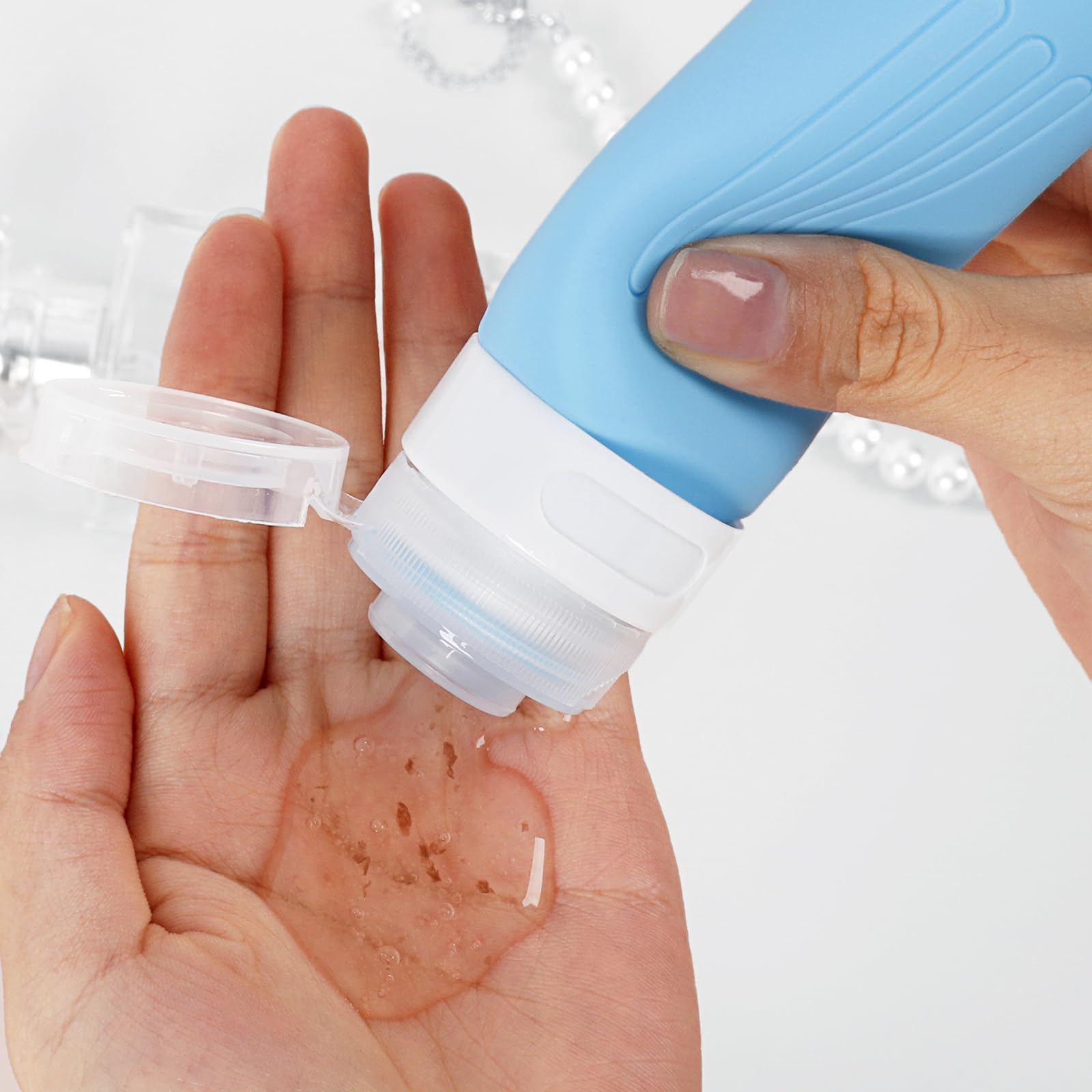 4 Pack 3oz Leak Proof Silicone Travel Bottles for Toiletries - BPA Free, TSA Approved Squeezable Containers - Perfect for Air Travel, Gym, Camping & Vacation Essentials (Multicolor)