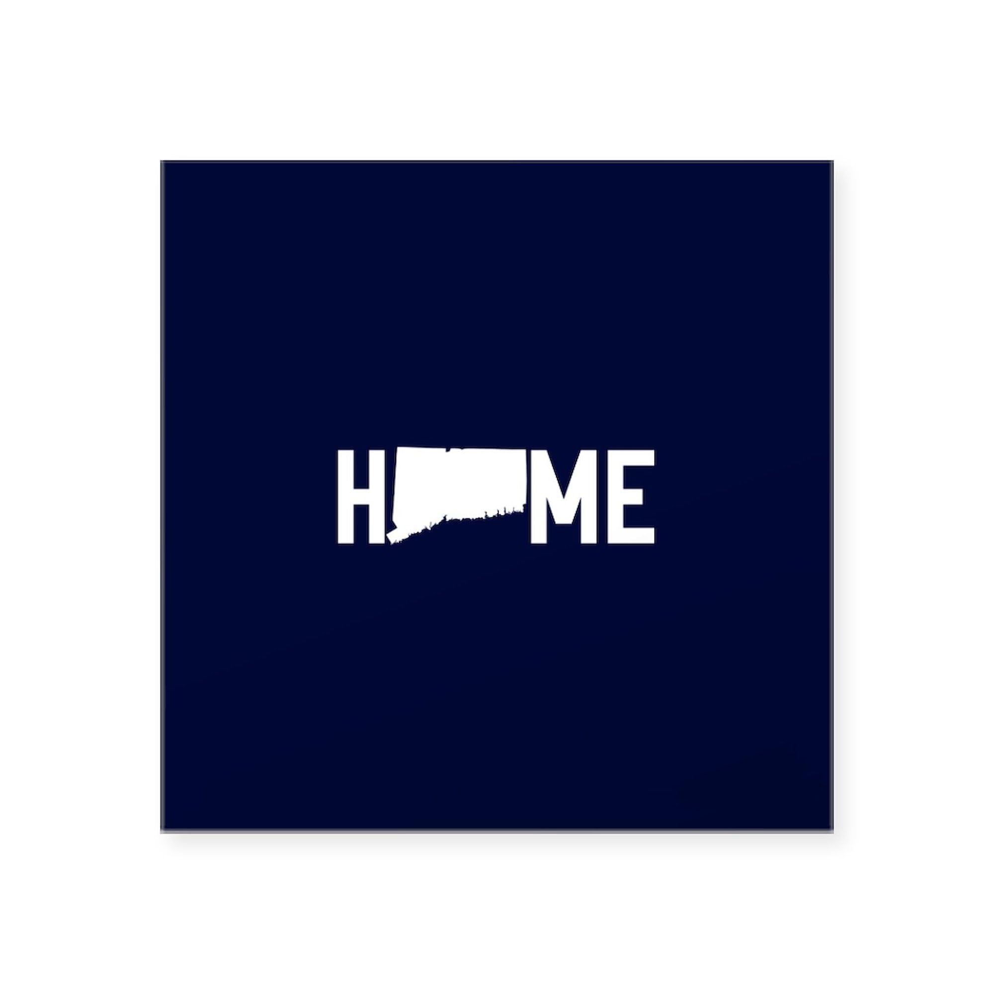 Connecticut Home Blue Square Bumper Sticker 3x3 Inch - Durable Car Decal for Windows, Laptops & Travel Accessories - Show State Pride Anywhere