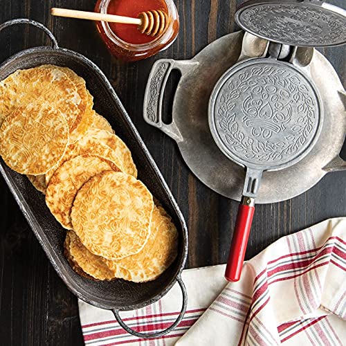 Nordic Ware Krumkake Iron - Traditional Norwegian Cookie Maker for Stovetop, Silver - Perfect for Holiday Baking and Scandinavian Desserts