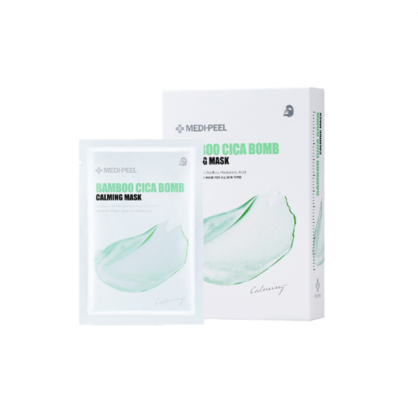 Medi Peel Bamboo Cica Bomb Calming Face Mask Sheet - Soothing & Hydrating for Sensitive Skin - Perfect for Post-Sun Care & Daily Skincare Routine