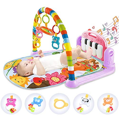 Hoopeum Baby Play Mat with Piano for 0-12 Months - Tummy Time & Kick Activity Gym - Perfect Christmas Gift for Infants