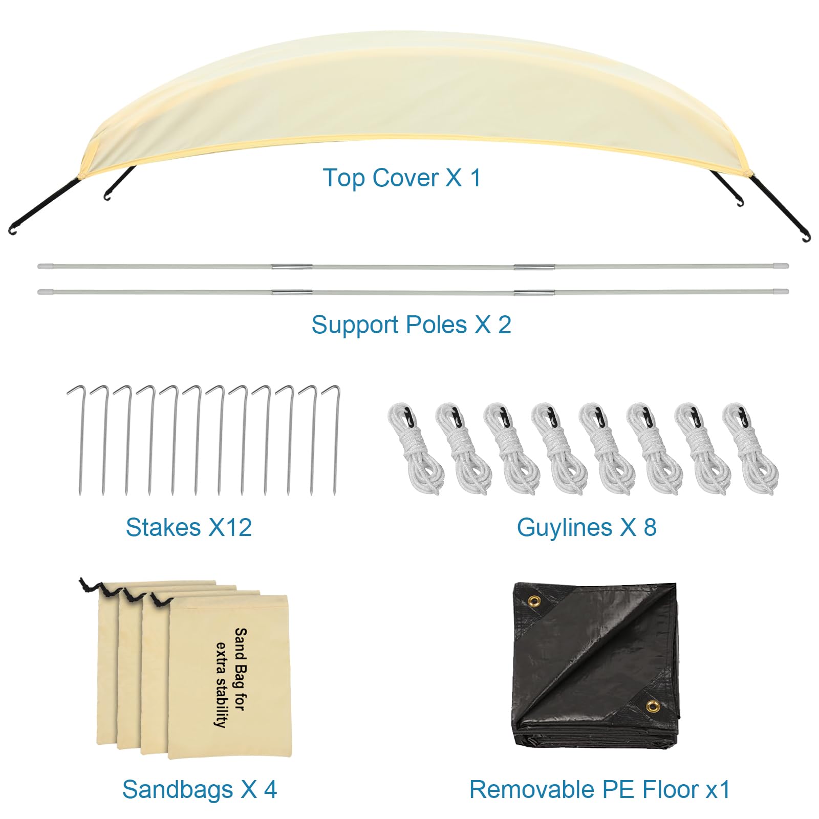 Eapele Instant Pop-Up Sports Tent - 1-6 Person Portable Shelter for Camping, Fishing, Hiking & Outdoor Events - Waterproof Rain Protection for Picnics, Beach Days & Sports Games