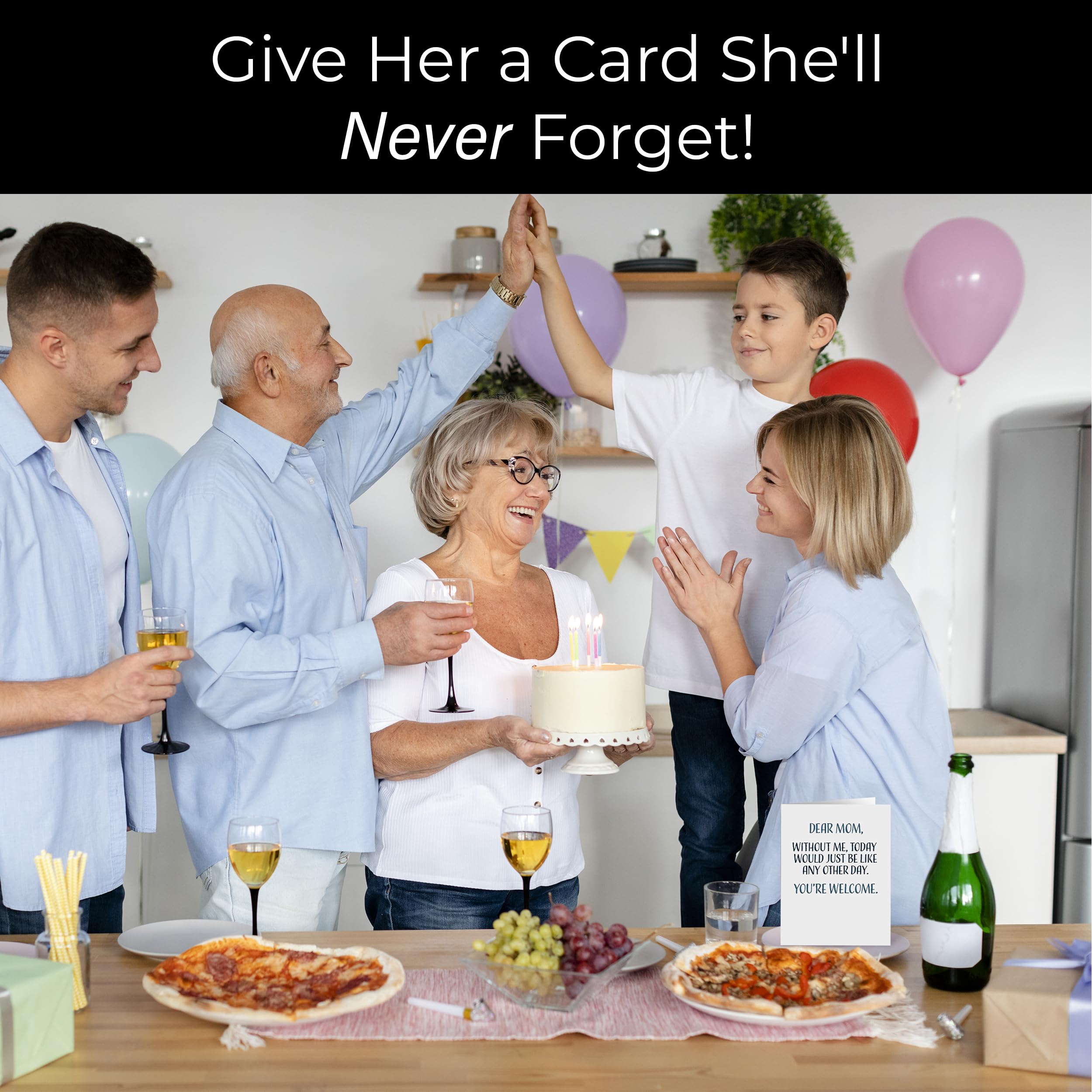 Funny Mothers Day Card - Single 4.25 X 5.5 Greeting Card with Envelope, Blank Inside, Humorous Message for Mom, Perfect for Mother's Day Gifts, Office, Home, or Party Celebrations