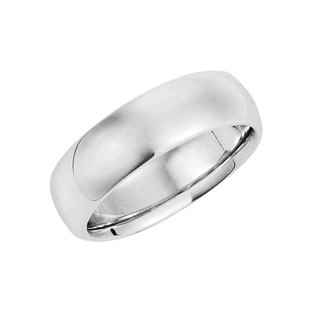 Platinum 7mm Comfort Fit Wedding Band - Elegant Black Bow for Weddings & Anniversaries