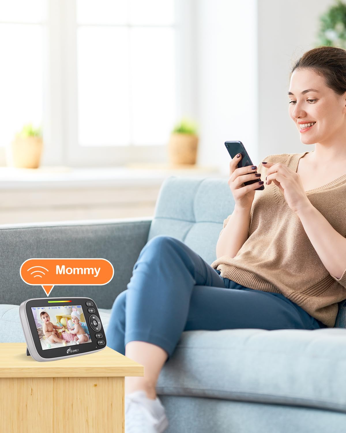 iFamily 4-Camera Baby Monitor with Audio & Video - Remote Pan/Tilt, Night Vision, Two-Way Talk, VOX Mode, Feeding Reminder, Temperature Sensor & Built-in Lullabies | Long Range Wireless Baby Camera for Nursery, Bedroom & Travel | Perfect for Newborns, Toddlers & Child Safety Monitoring