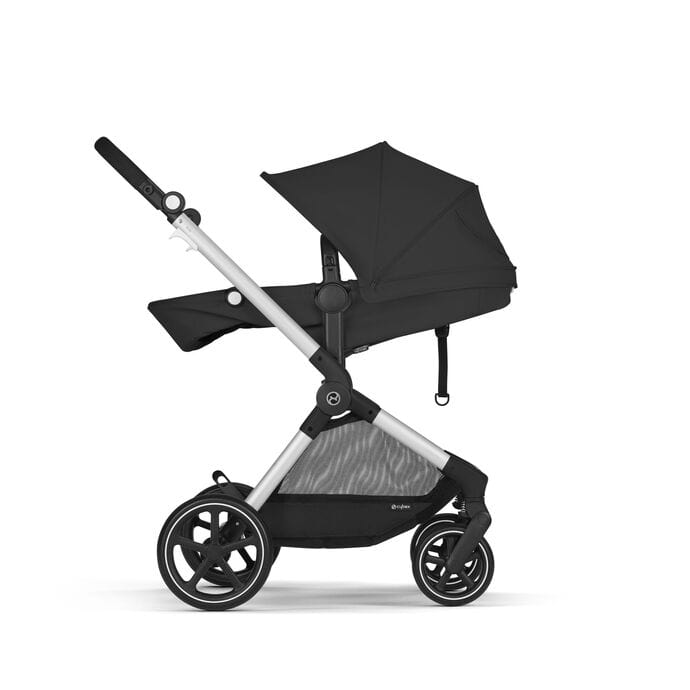 Cybex EOS Aton G 5-in-1 Travel System Stroller & Car Seat Combo - Silver Frame | Lightweight Baby Stroller with Adjustable Canopy & Safety Features for Newborns to Toddlers | Perfect for Travel, Shopping & Daily Walks