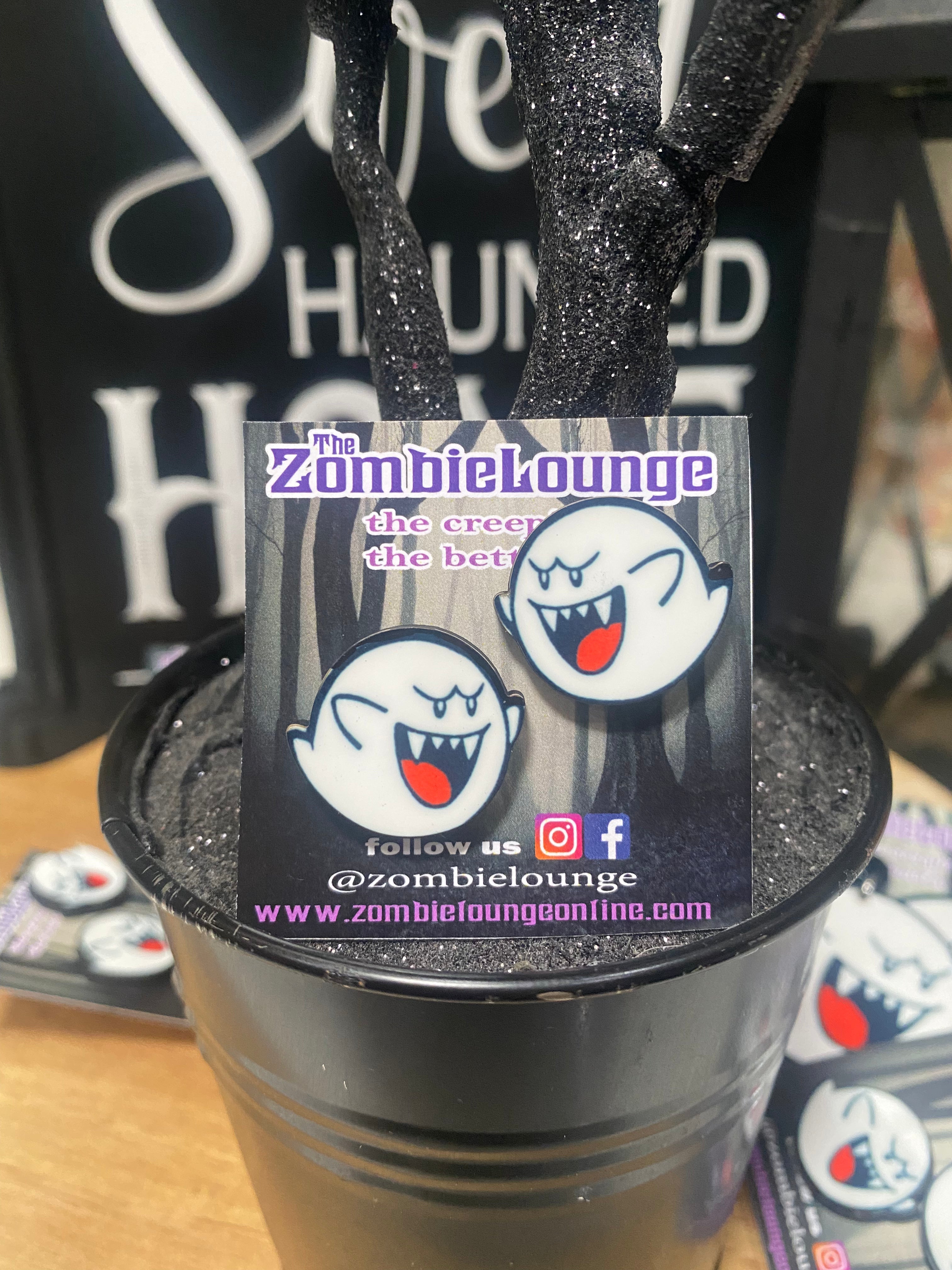 Boo Gamer Ghost Earrings - Spooky Halloween Jewelry for Gamers & Cosplay - Perfect for Halloween Parties, Gaming Events & Anime Conventions