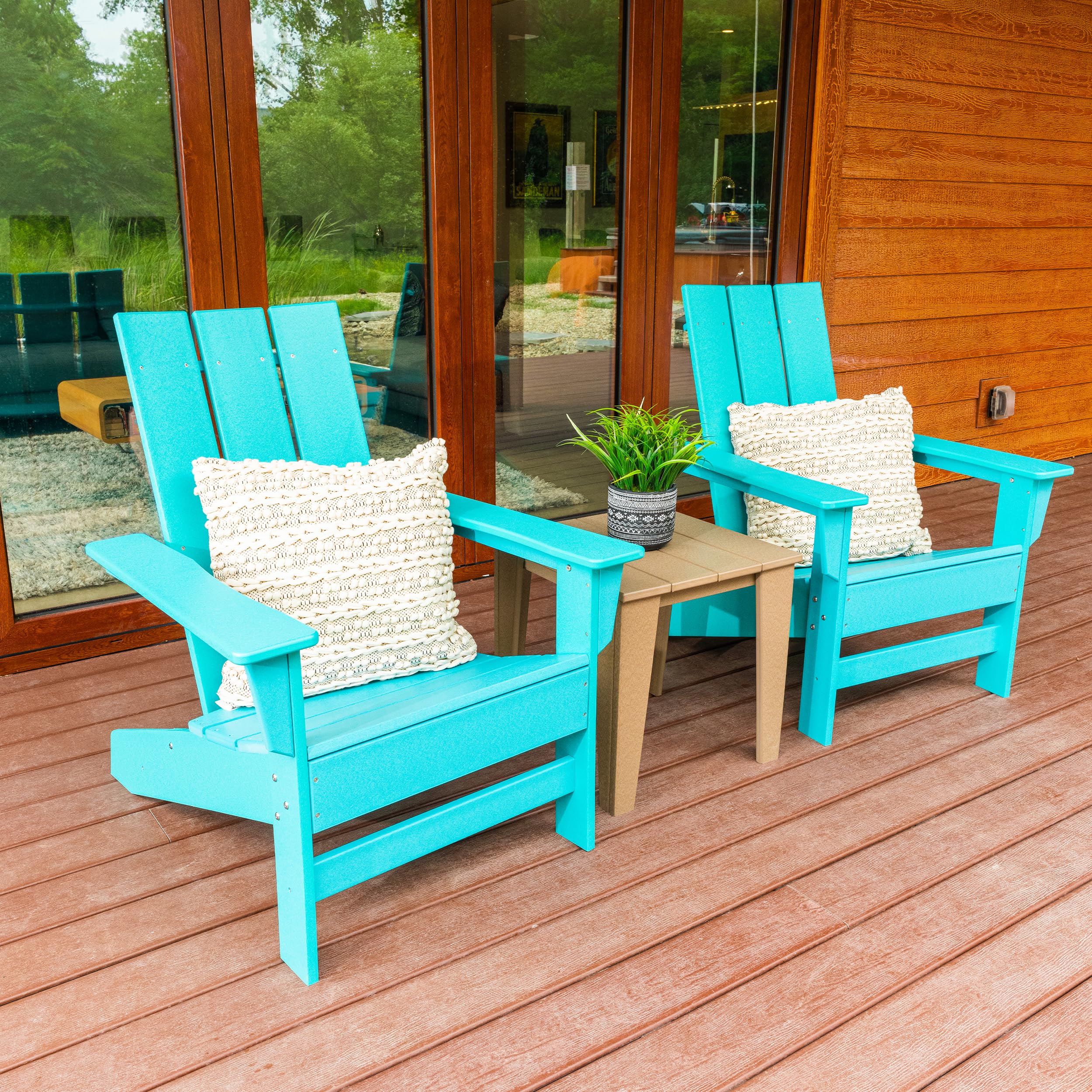 Premium Aria Adirondack Chairs Set of 2 - All-Weather Tangentwood, Oversized Patio Furniture for Porch, Lawn, Deck & Fire Pit - Low Maintenance, Durable Outdoor Seating Made in USA - Perfect for Backyard Relaxation, Poolside Lounging & Garden Gatherings