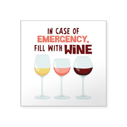 Clear - in Case of Emergency, Fill With Wine Sticker
