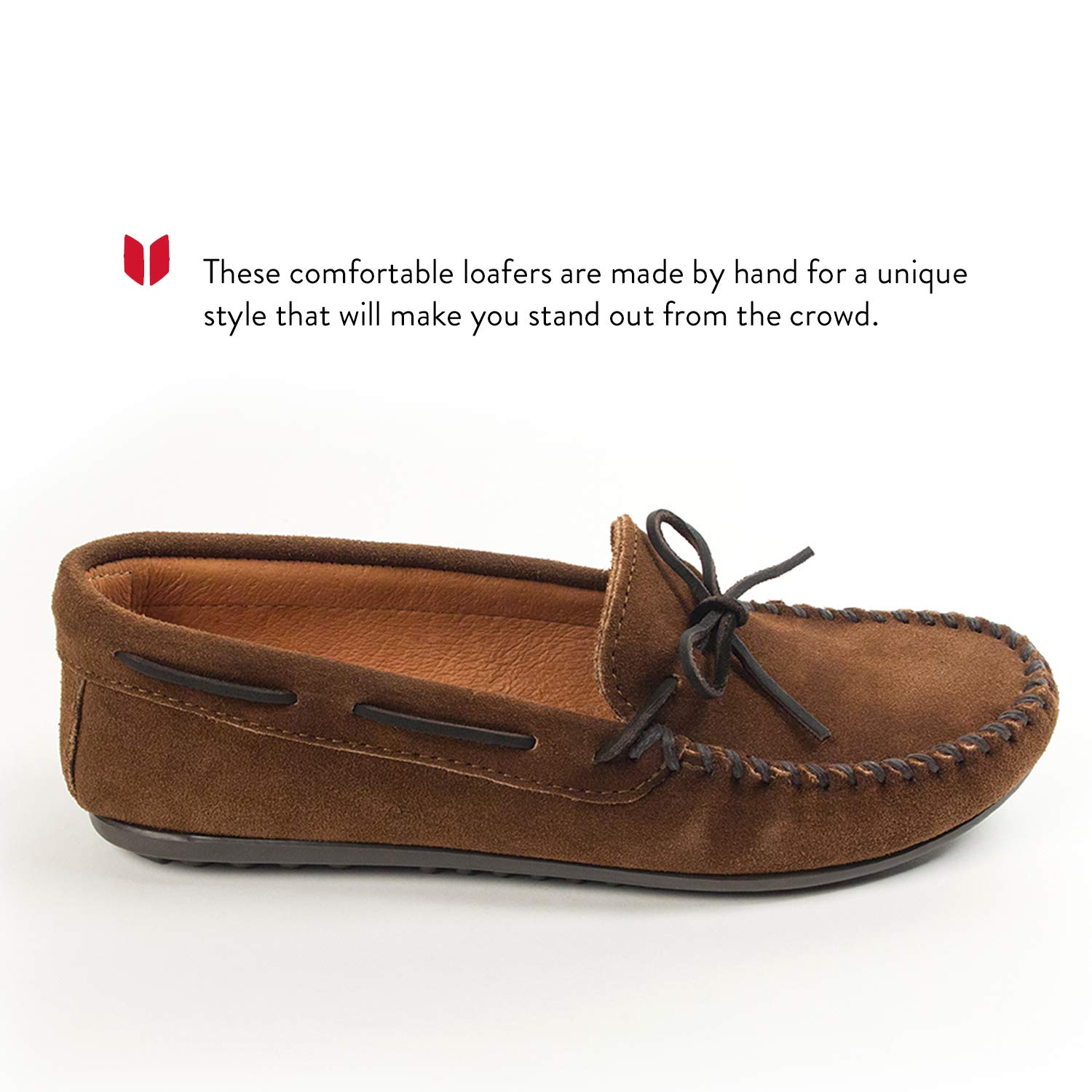 Minnetonka Men's Classic Moccasins - Genuine Leather Soft Sole Slip-On Shoes for Comfort & Style | Perfect for Casual Wear, Indoor Lounging & Travel