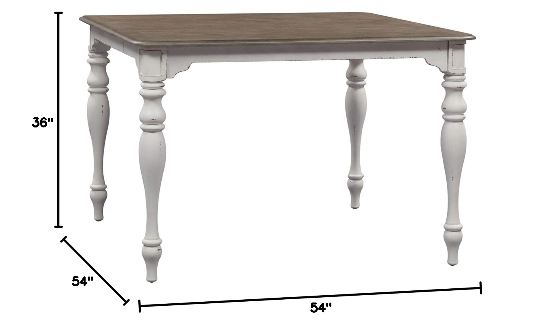 Liberty Furniture Magnolia Manor Gathering Table - Antique White Finish - Farmhouse Dining Table for Kitchen, Dining Room, and Entertaining