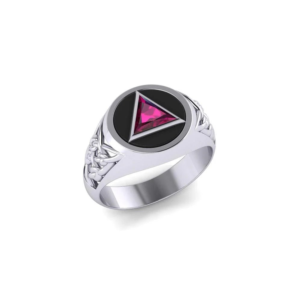 Celtic AA Recovery Silver Ring for Men & Women - Strength & Unity Symbol TR1020 - Perfect for Gifts, Weddings & Spiritual Healing
